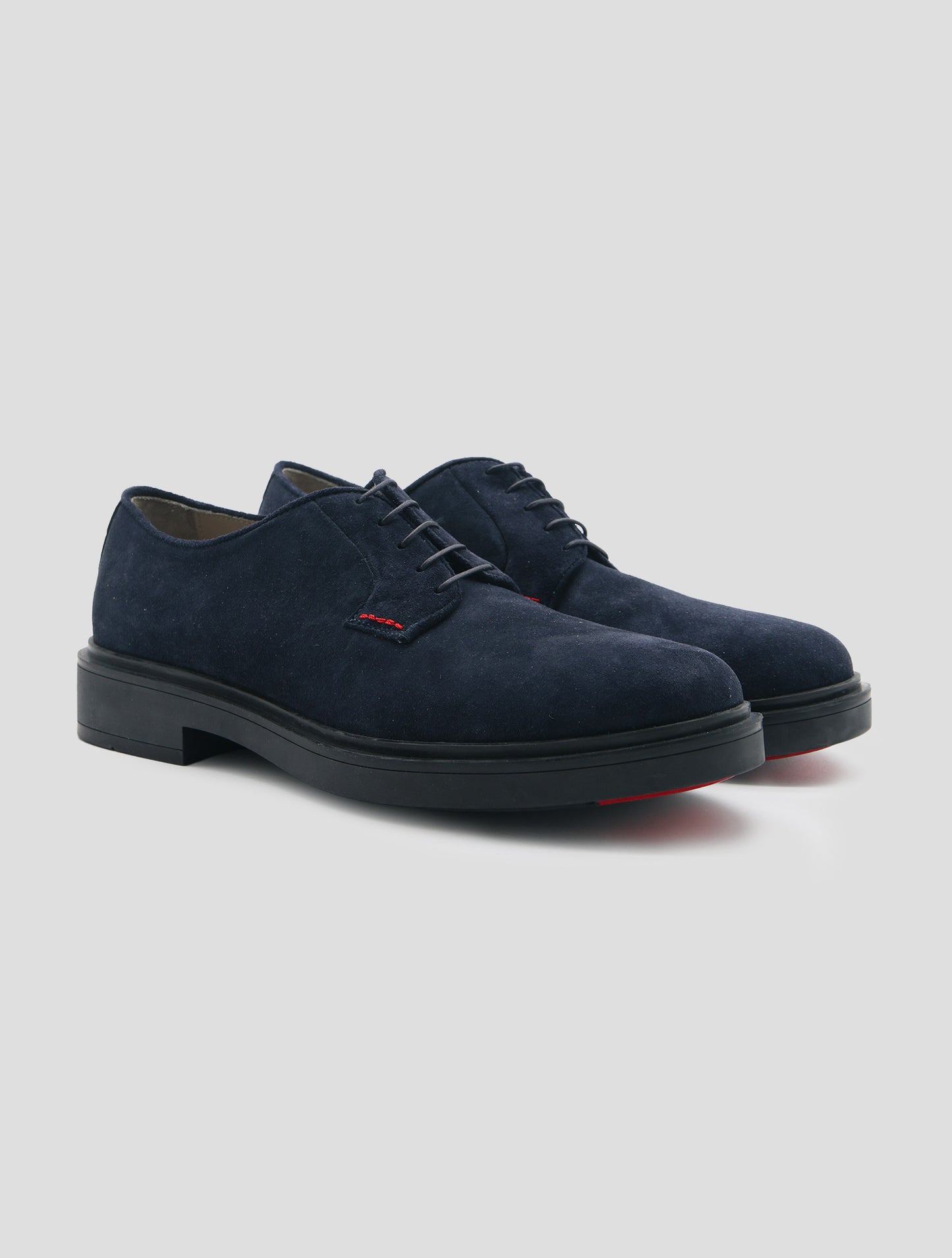 Kiton Blue Leather Suede Shoes