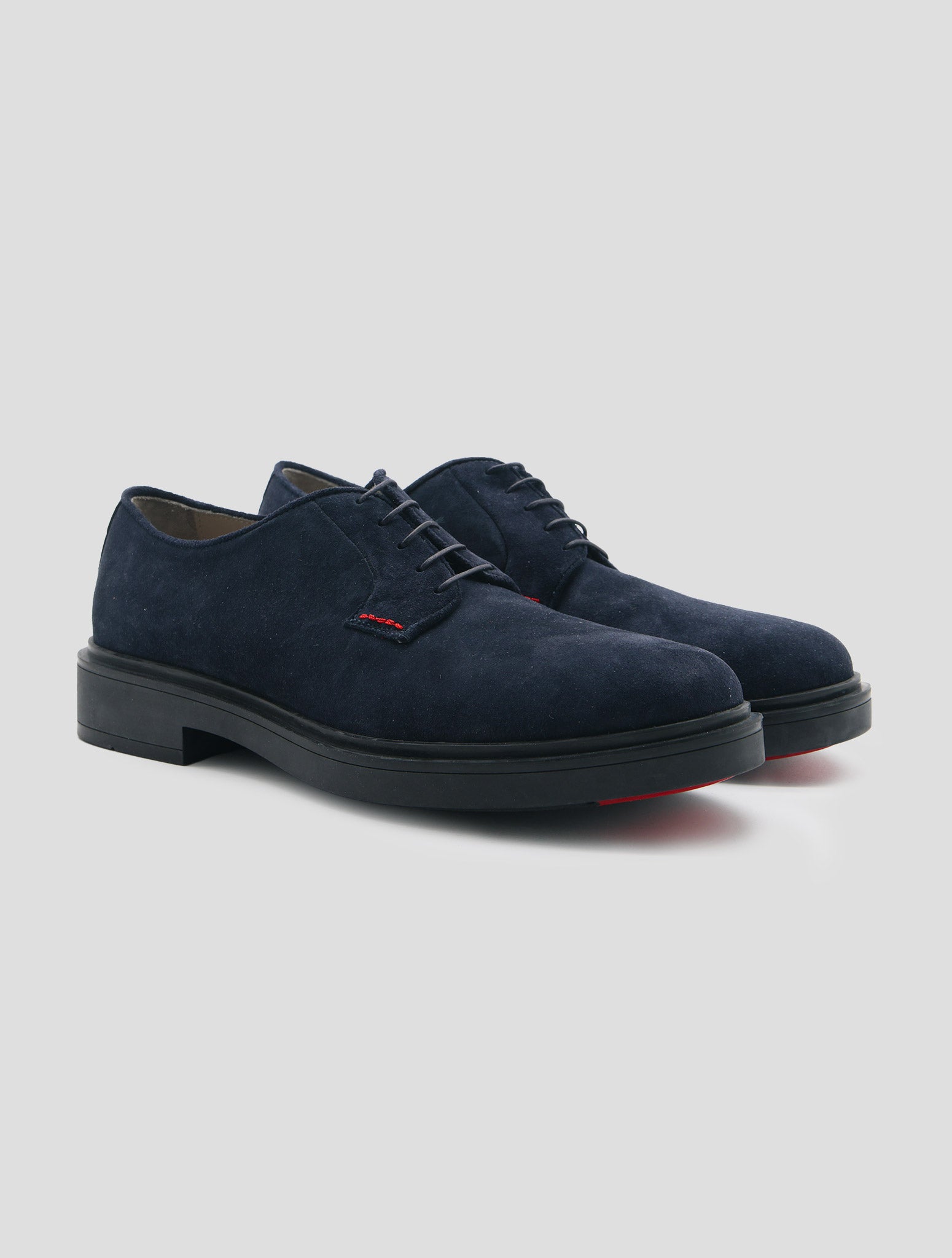 Kiton Blue Leather Suede Shoes