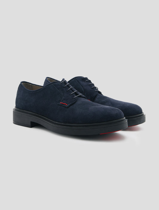 Kiton Blue Leather Suede Shoes