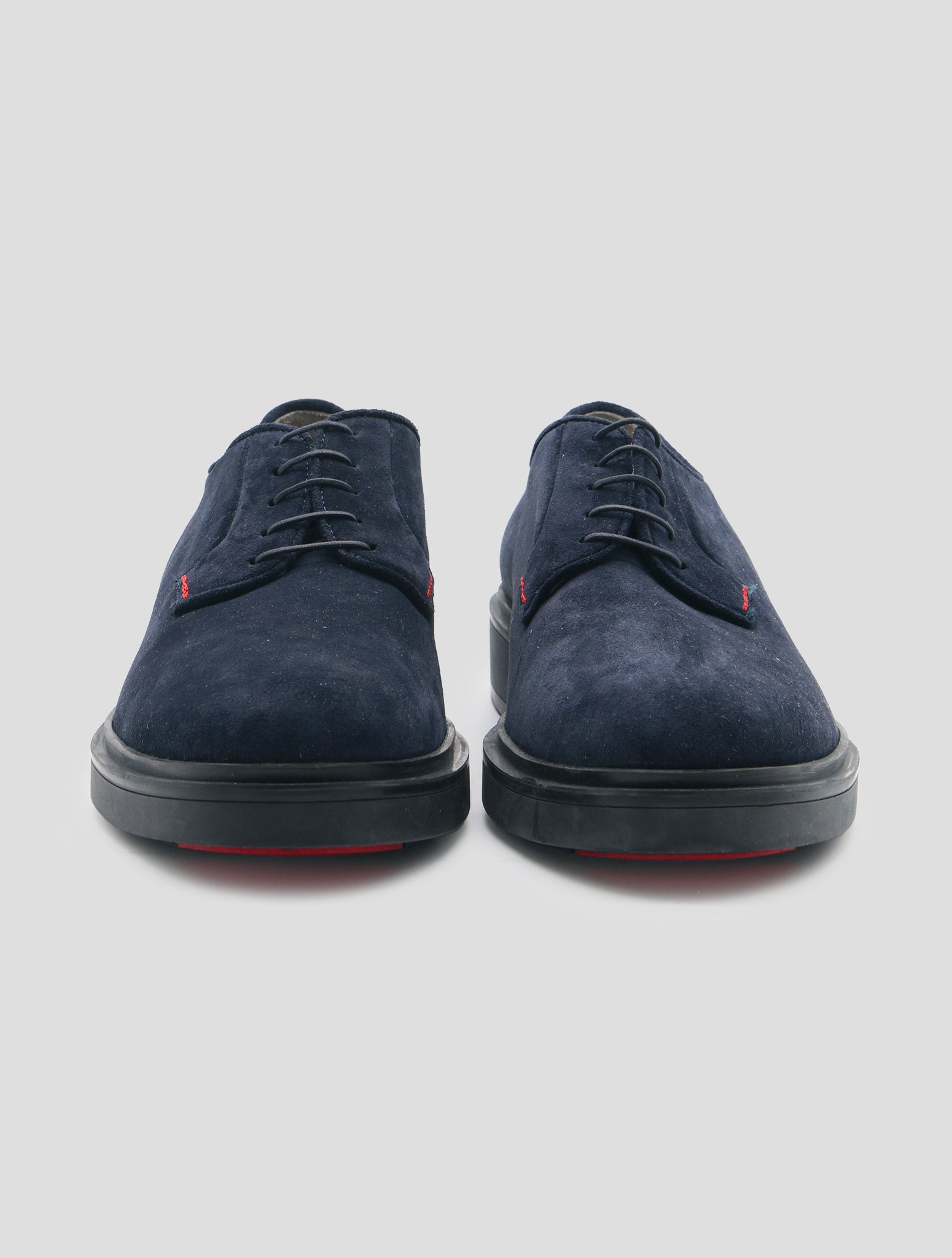 Kiton Blue Leather Suede Shoes