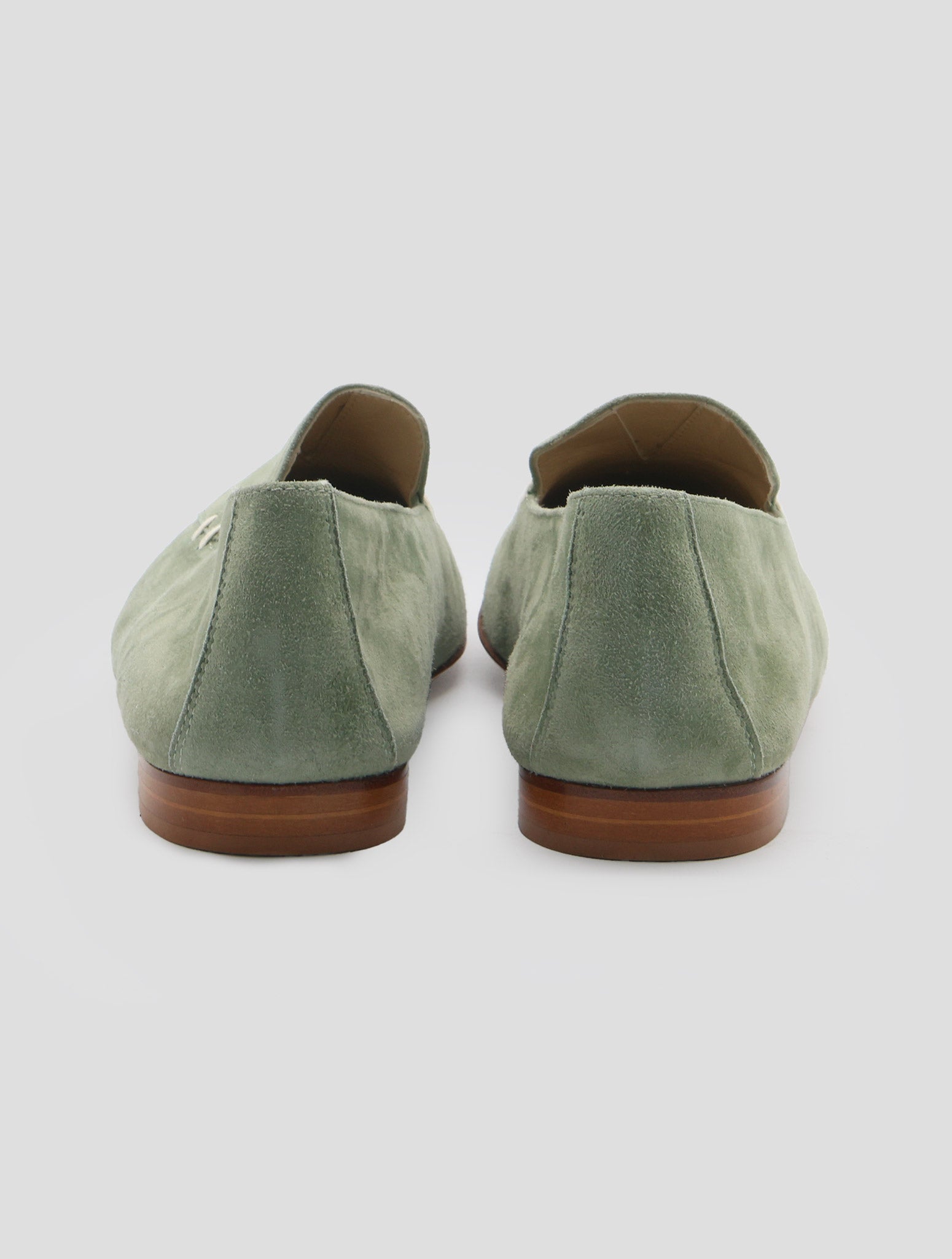 Kiton Green Leather Suede Loafers Women