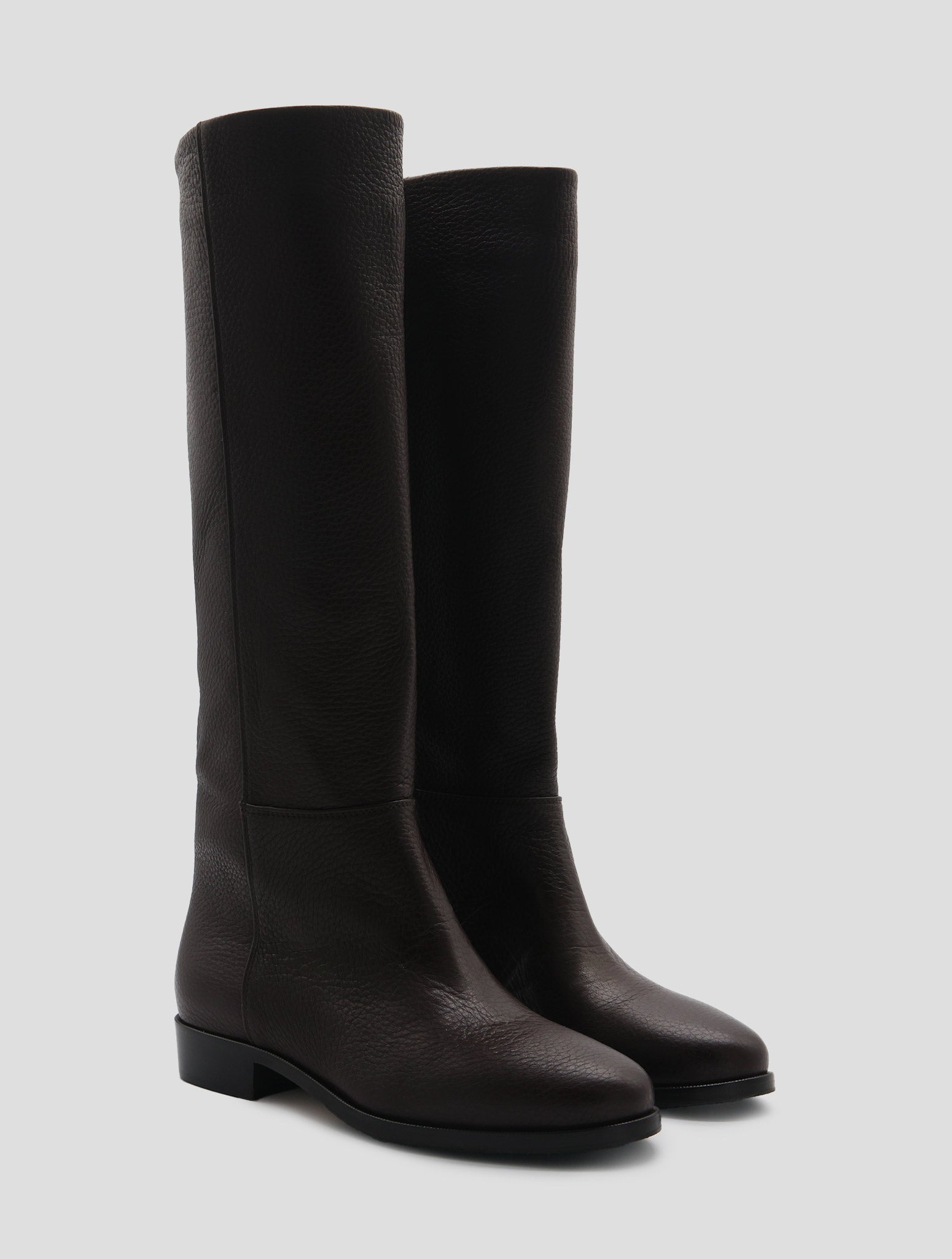 Kiton Brown Leather Deer Long Boots Women