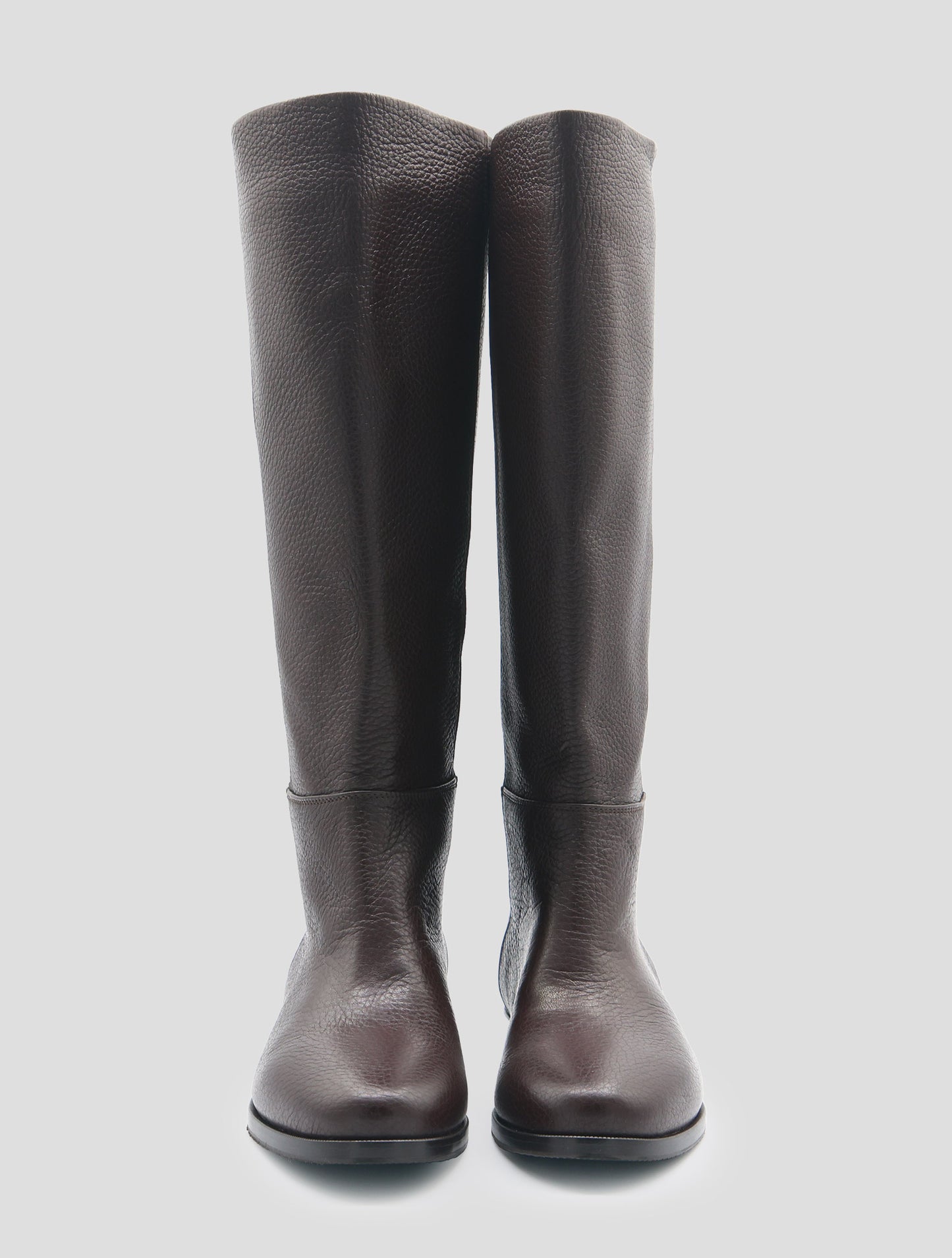 Kiton Brown Leather Deer Long Boots Women