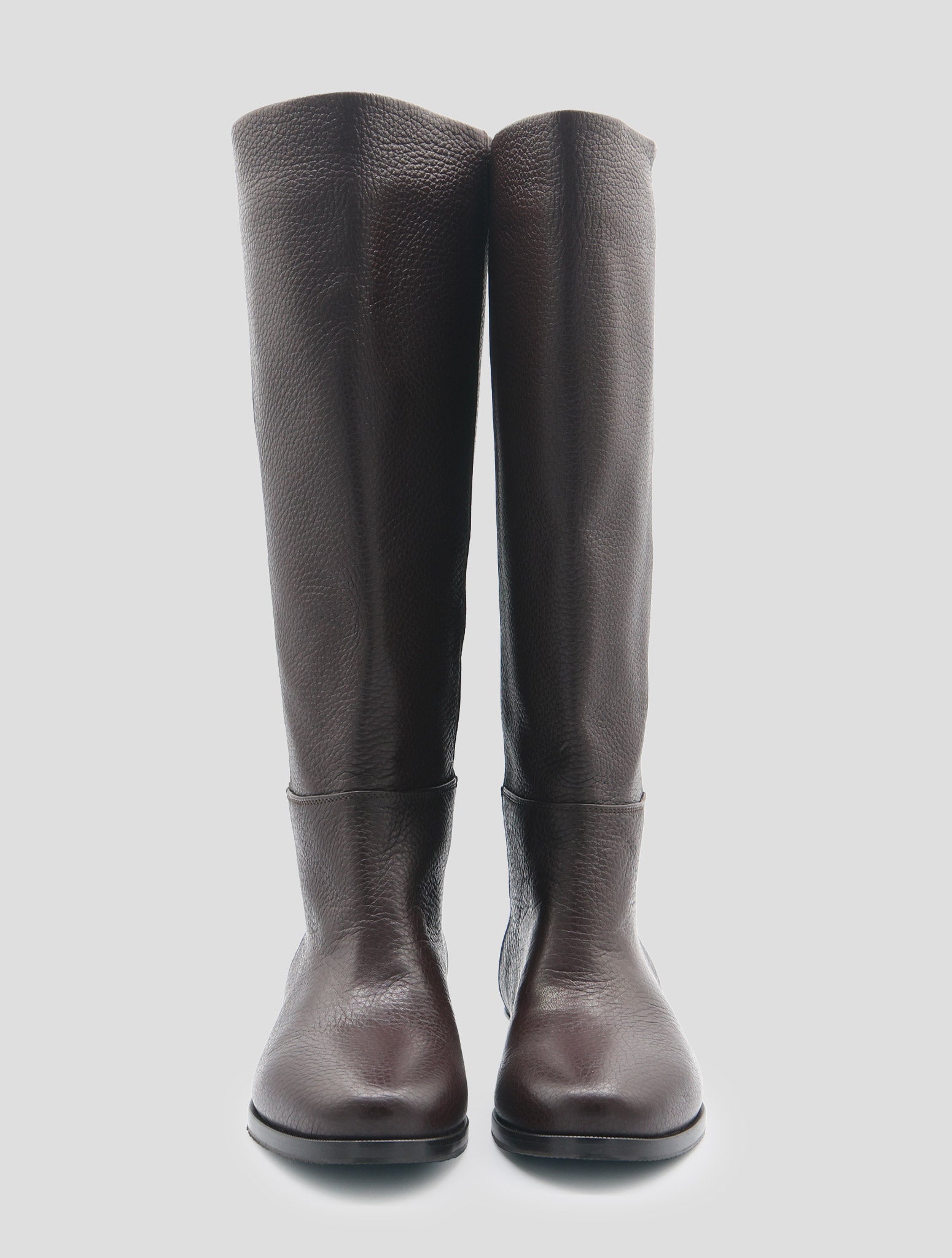 Kiton Brown Leather Deer Long Boots Women