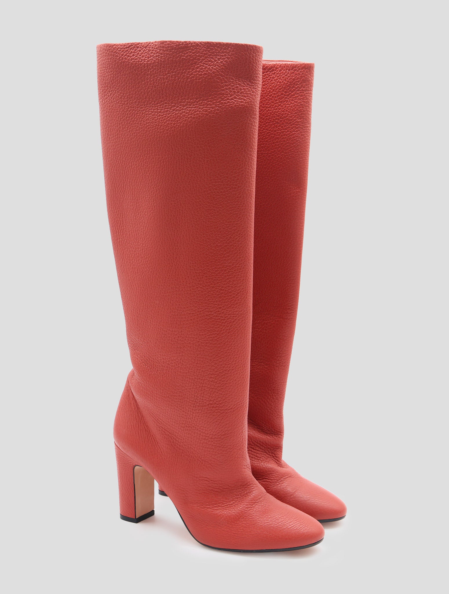 Kiton Red Leather Deer Boots Women
