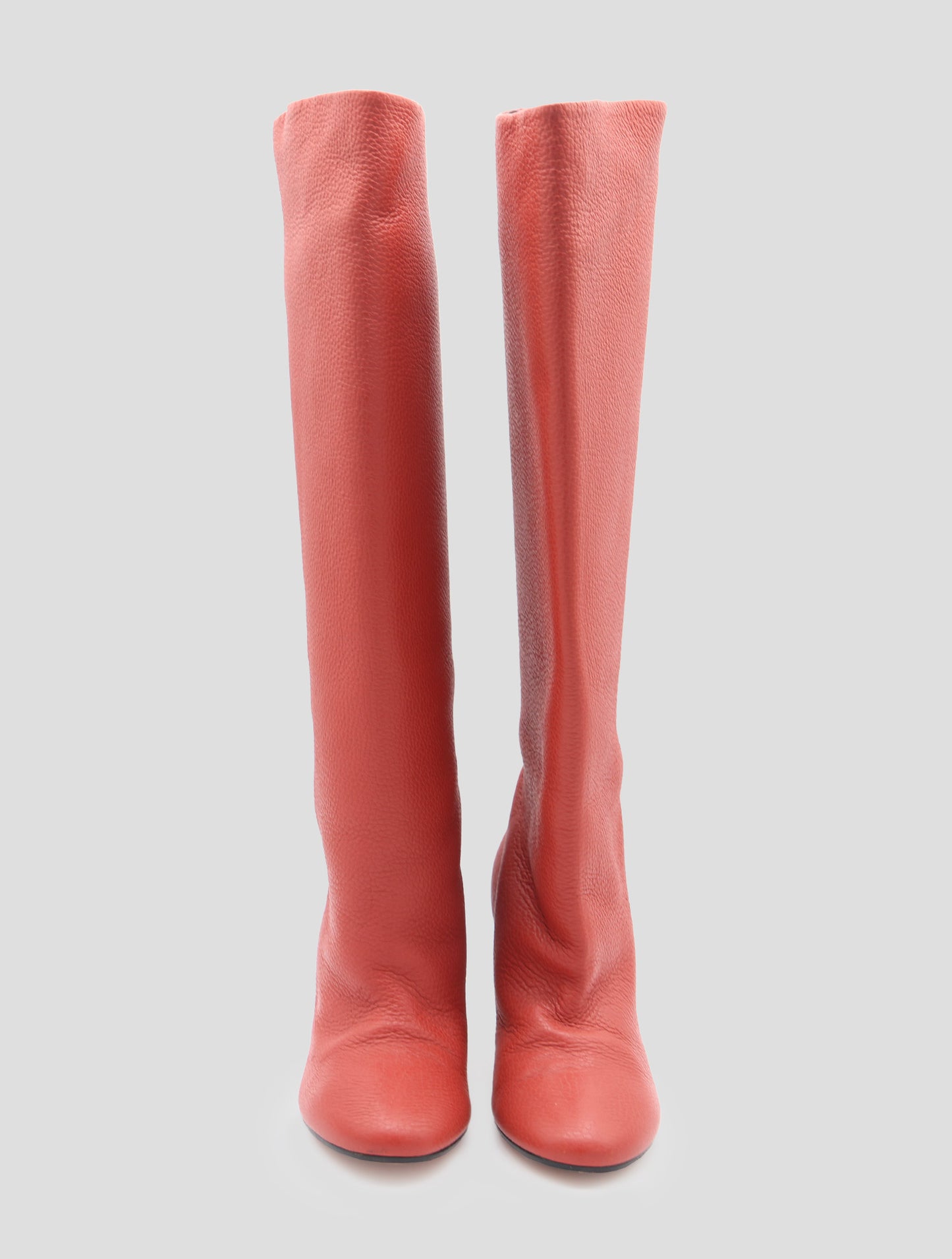 Kiton Red Leather Deer Boots Women