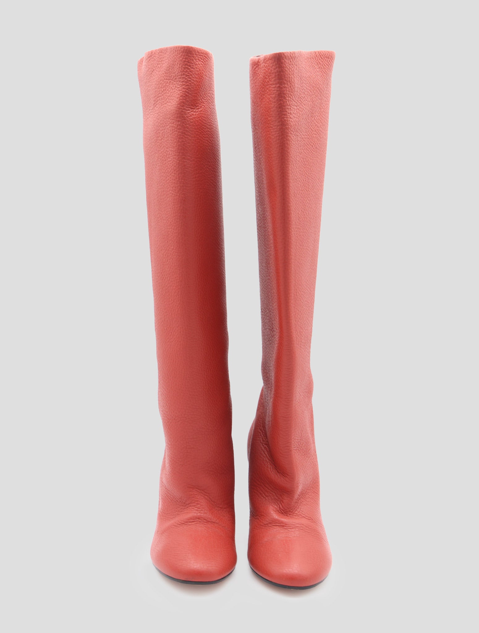 Kiton Red Leather Deer Boots Women