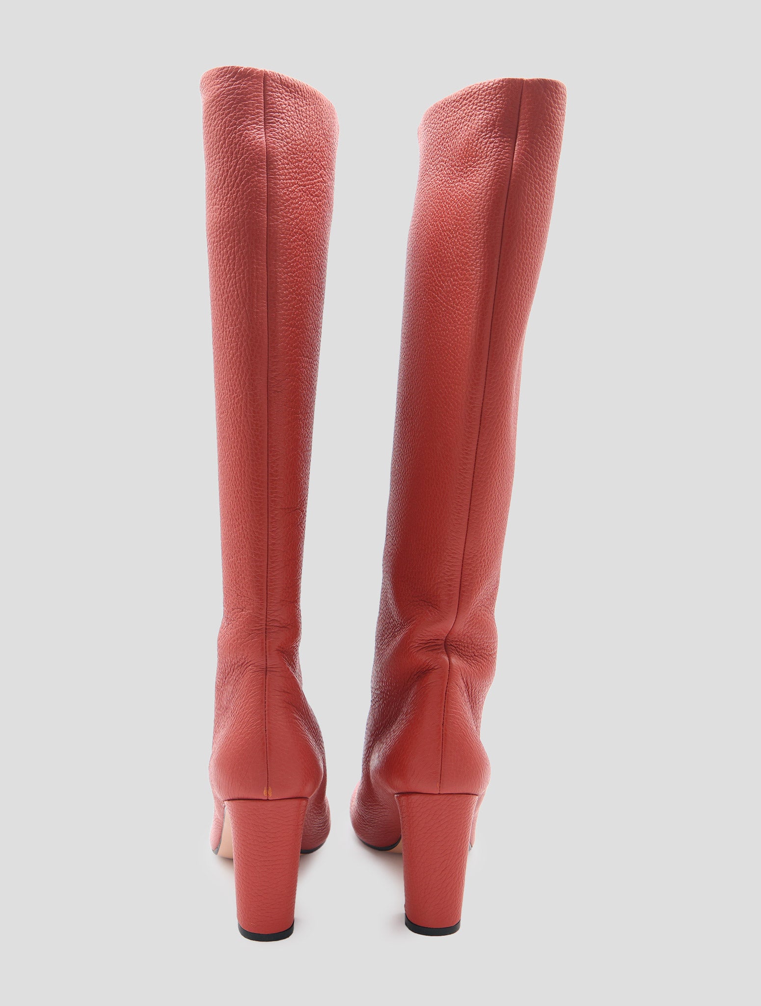 Kiton Red Leather Deer Boots Women