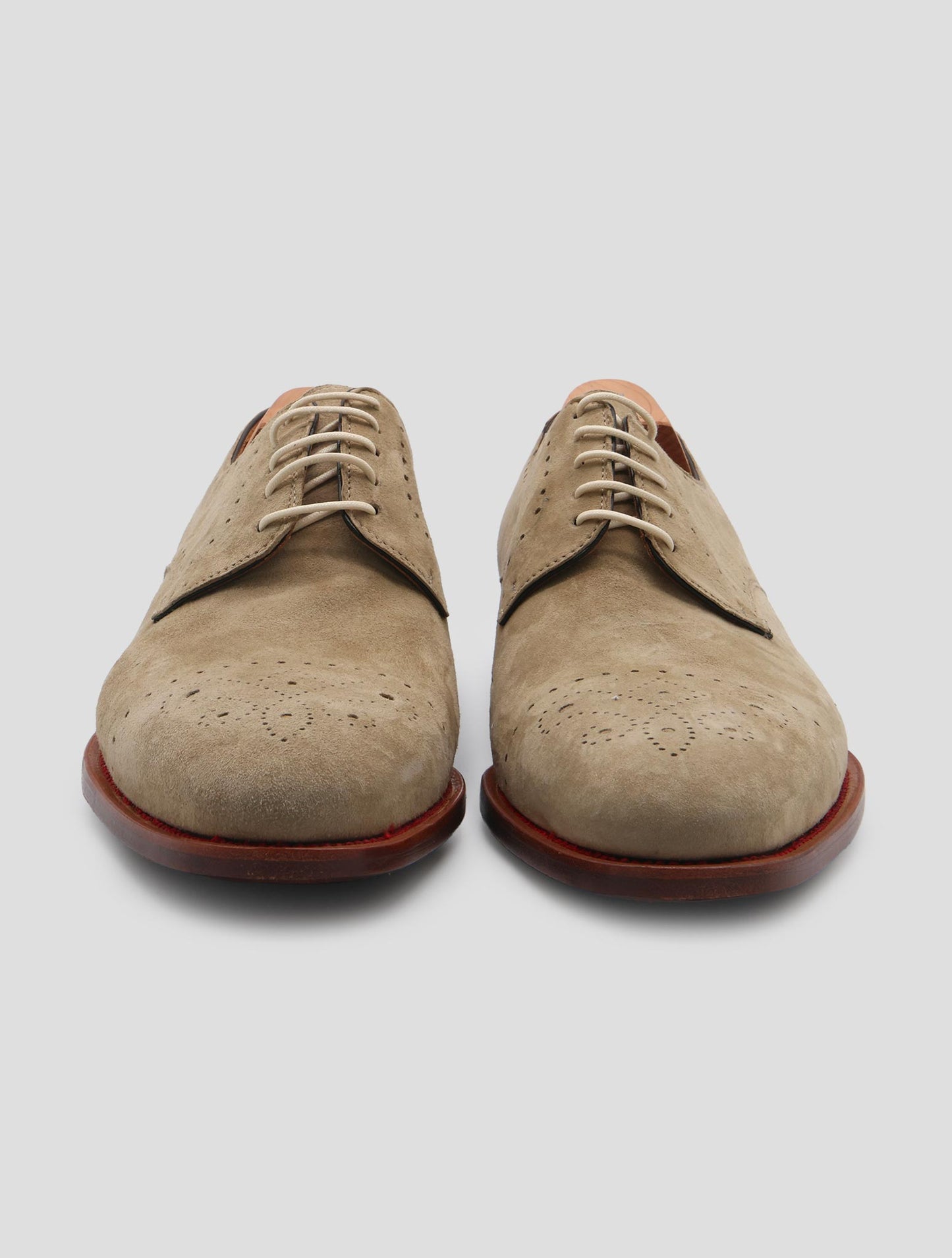 Kiton Beige Leather Suede Dress Shoes