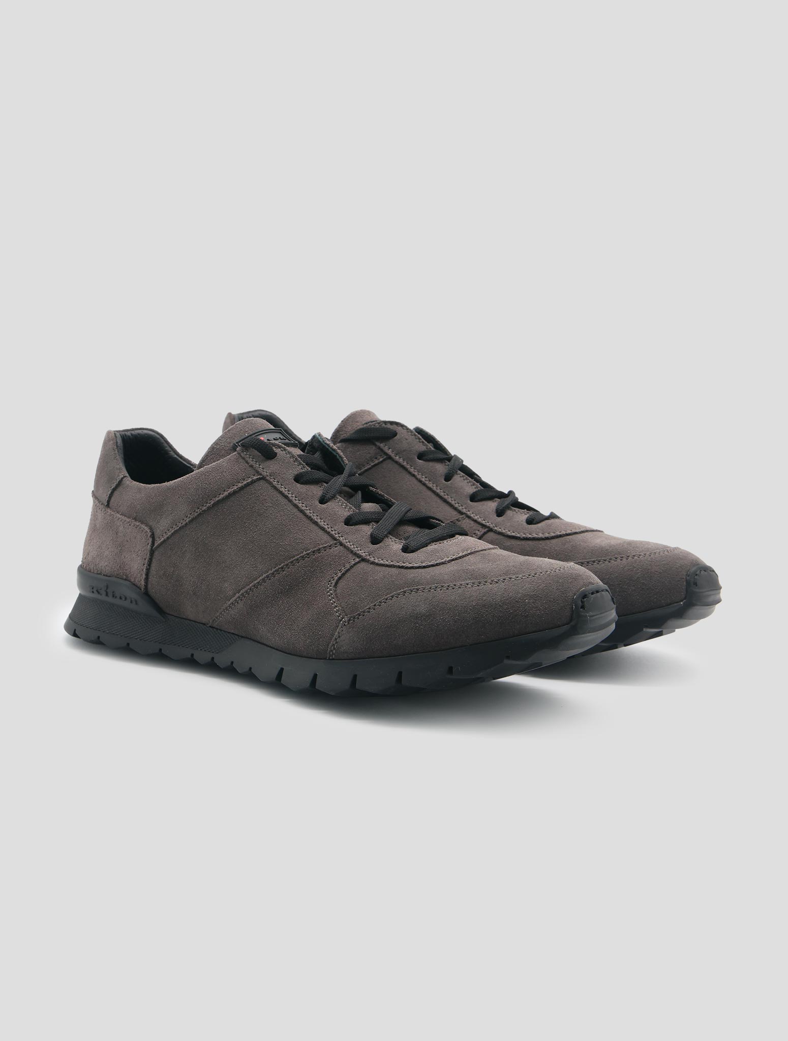 Kiton Gray Leather Sneakers