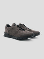 Kiton Gray Leather Sneakers