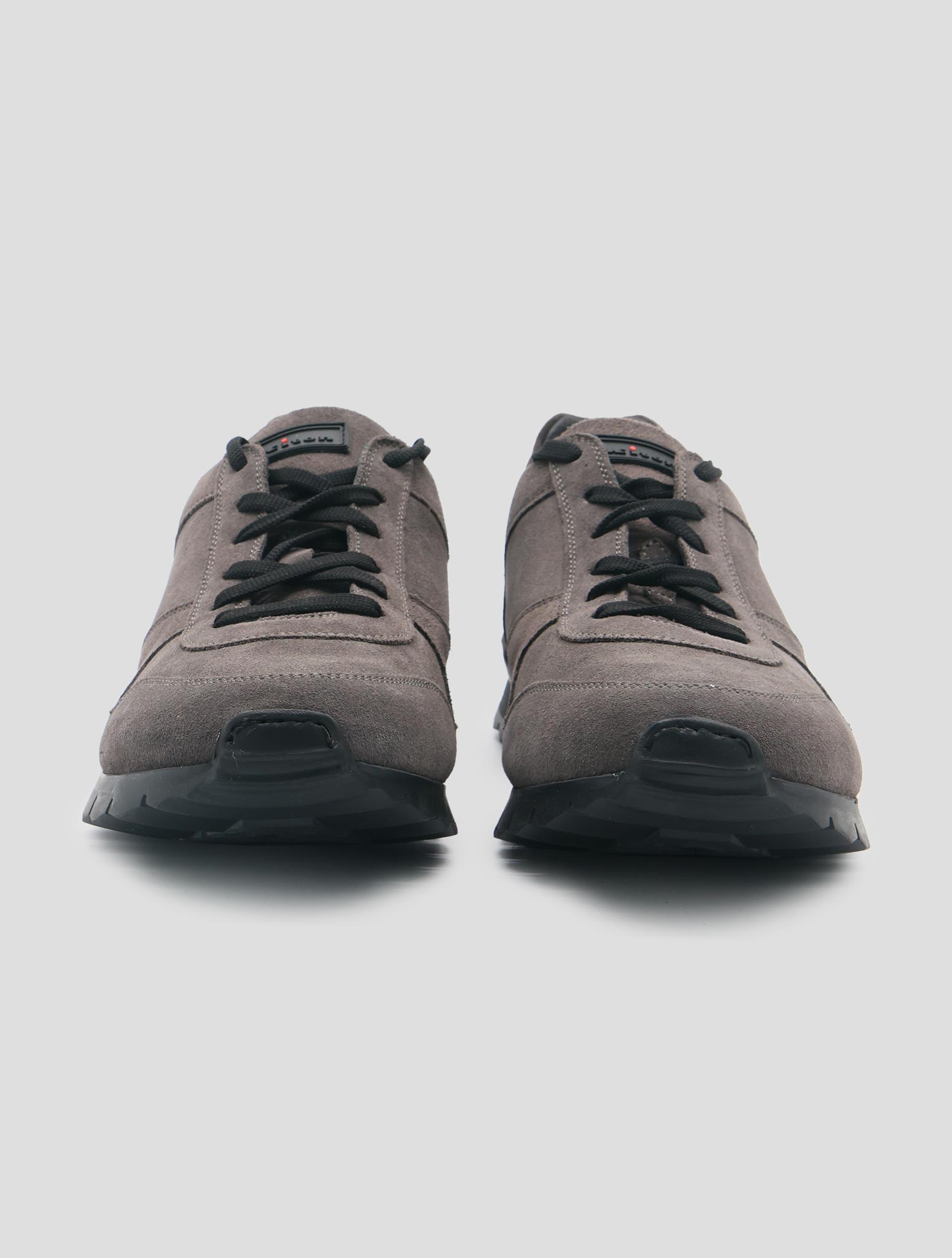 Kiton Gray Leather Sneakers