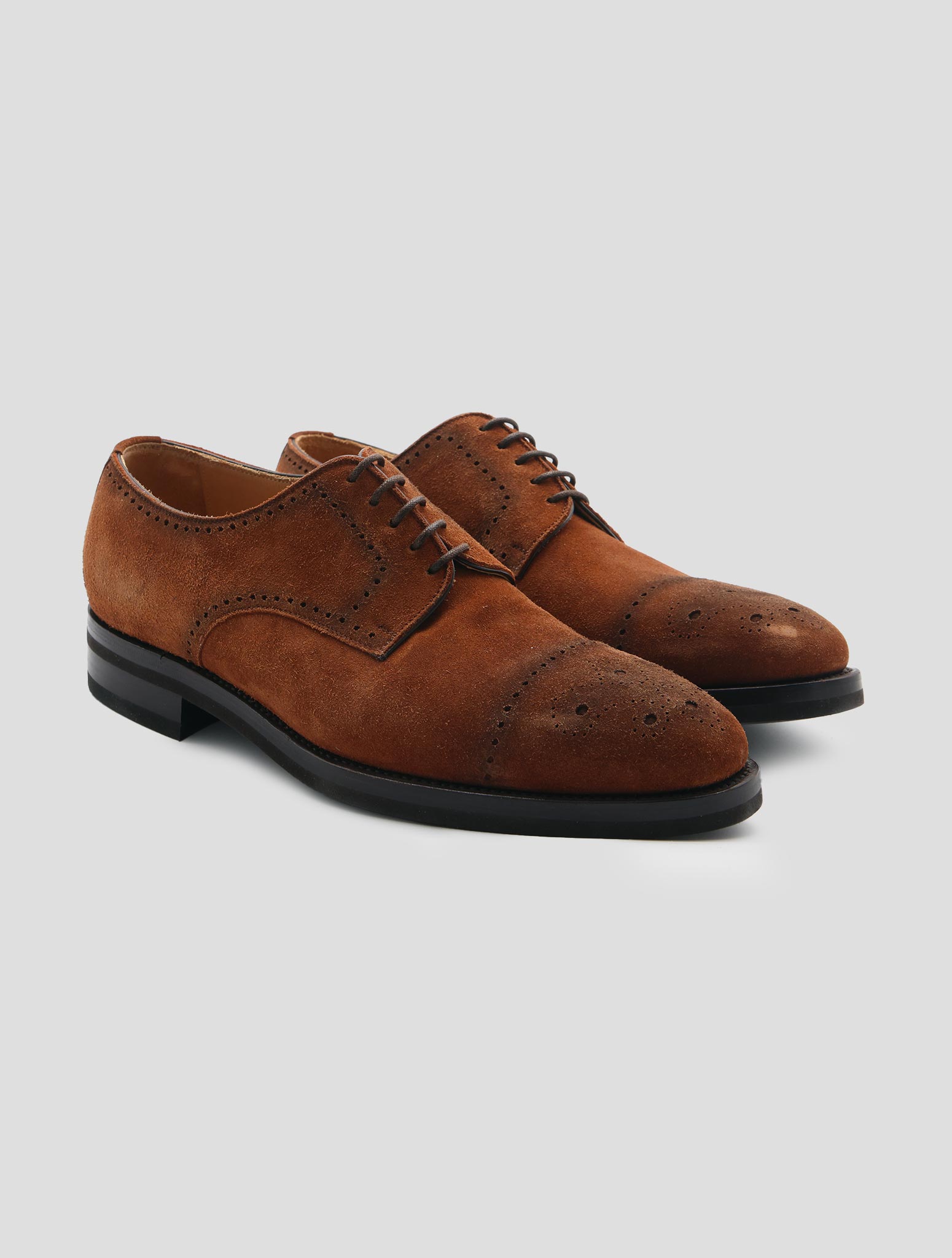 Kiton Brown Leather Suede Dress Shoes