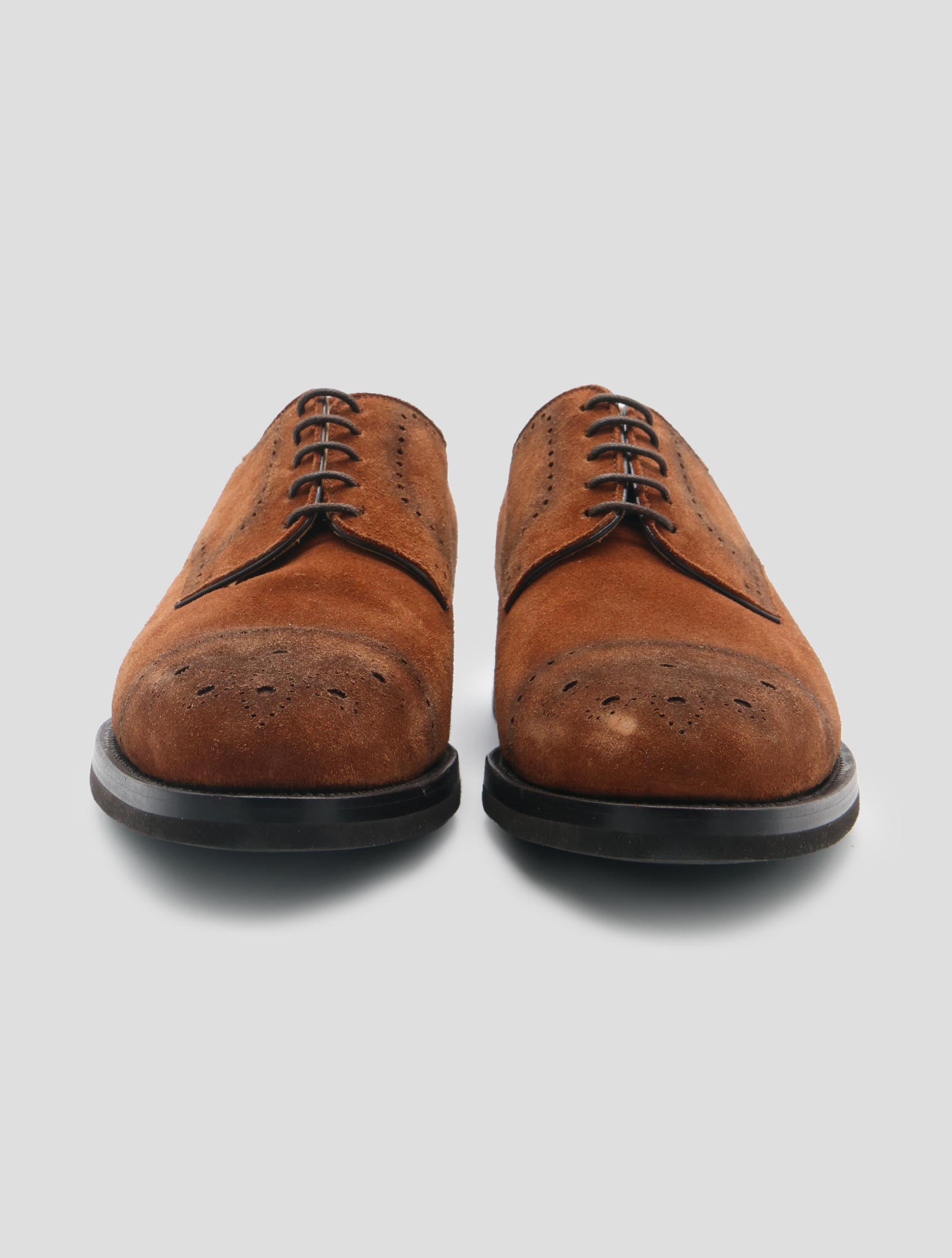 Kiton Brown Leather Suede Dress Shoes