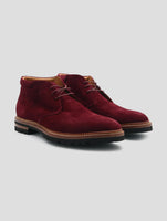 Kiton Burgundy Leather Suede Boots