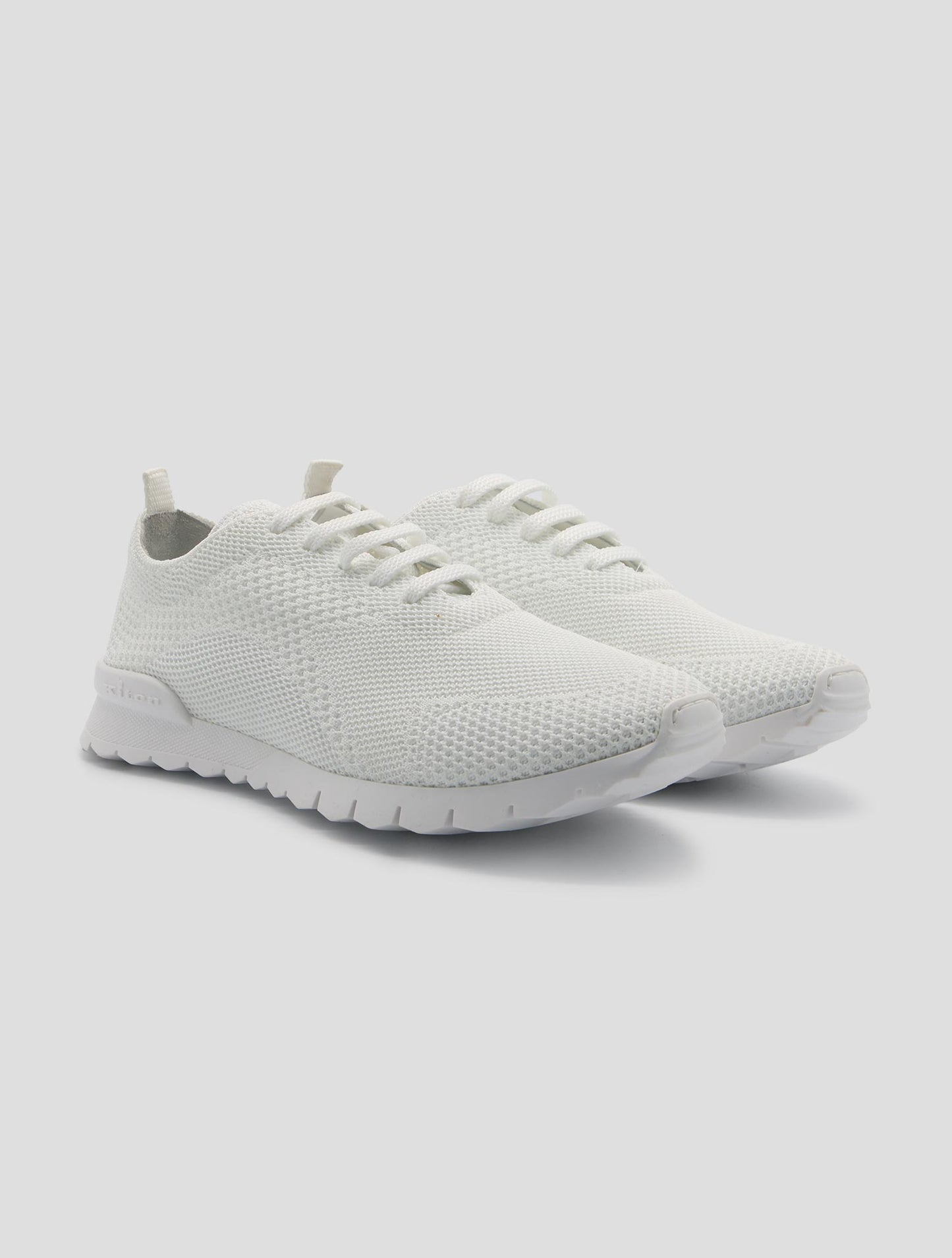 Kiton White Cotton Ea Sneakers