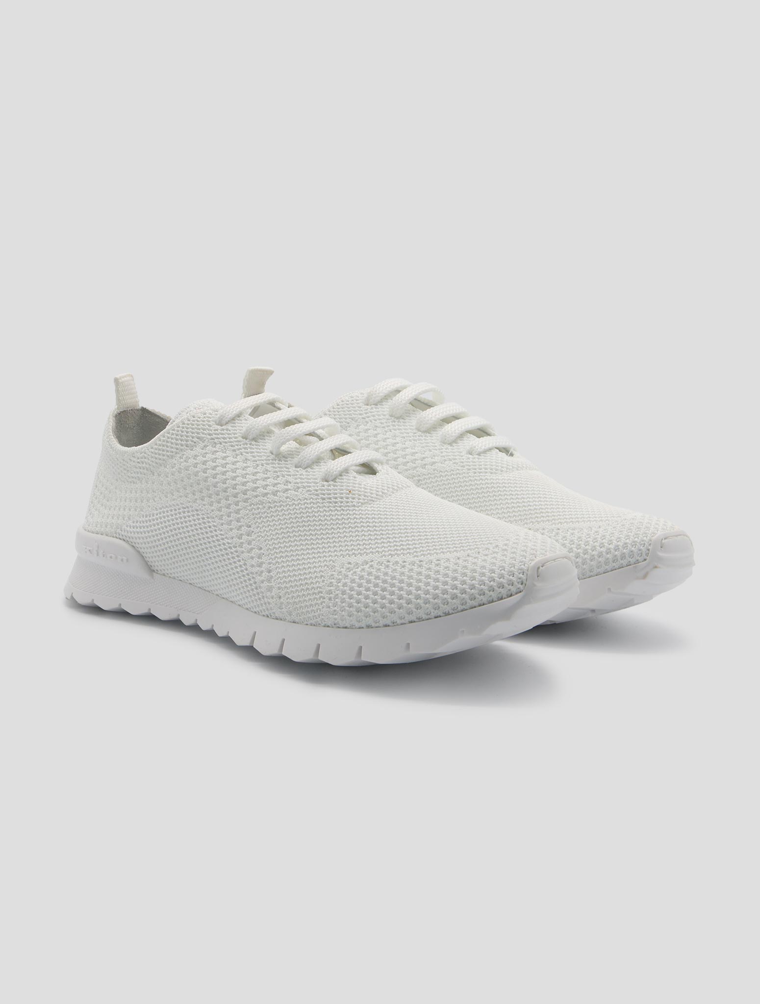 Kiton White Cotton Ea Sneakers
