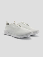 Kiton White Cotton Ea Sneakers