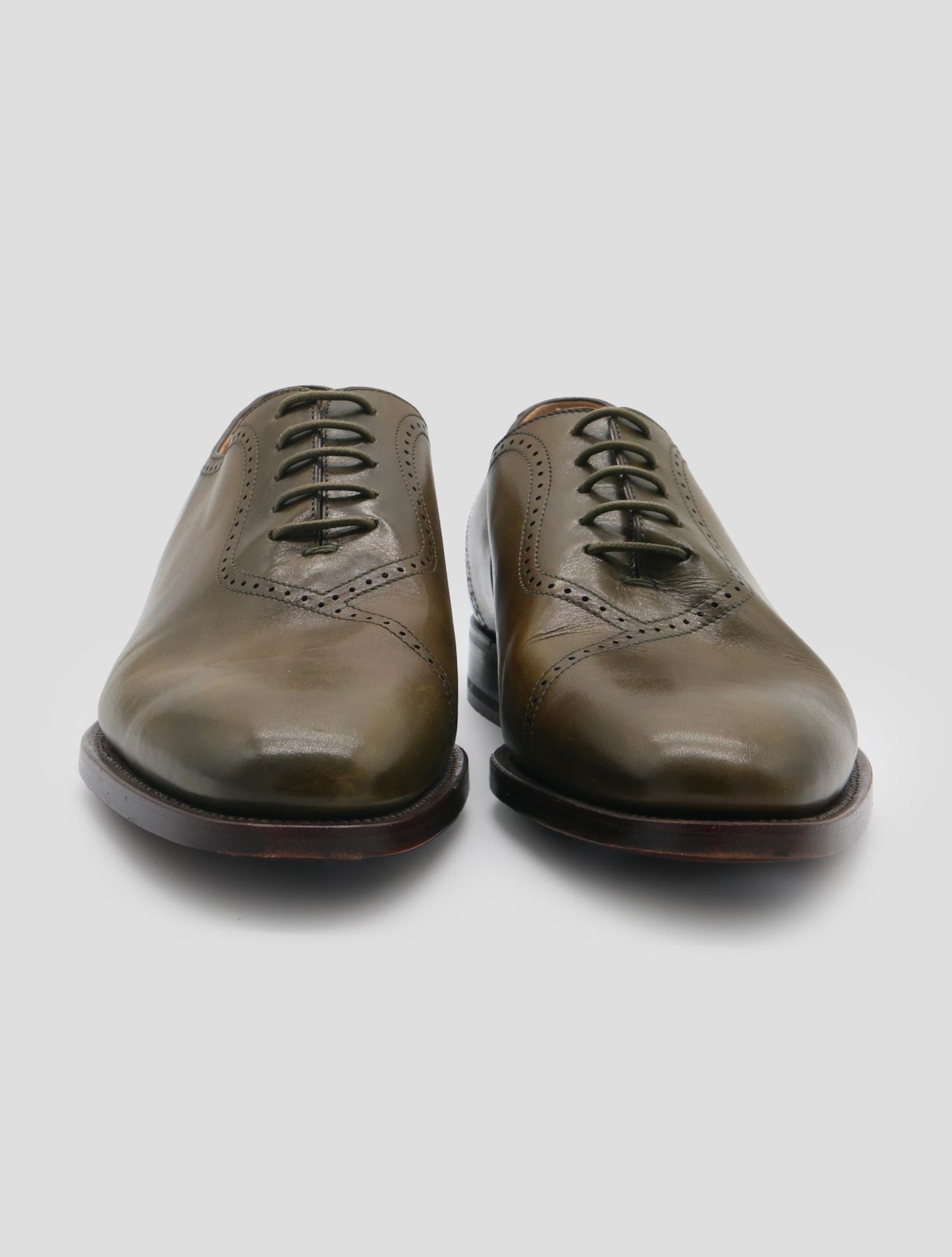 Kiton Green Leather Dress Shoes