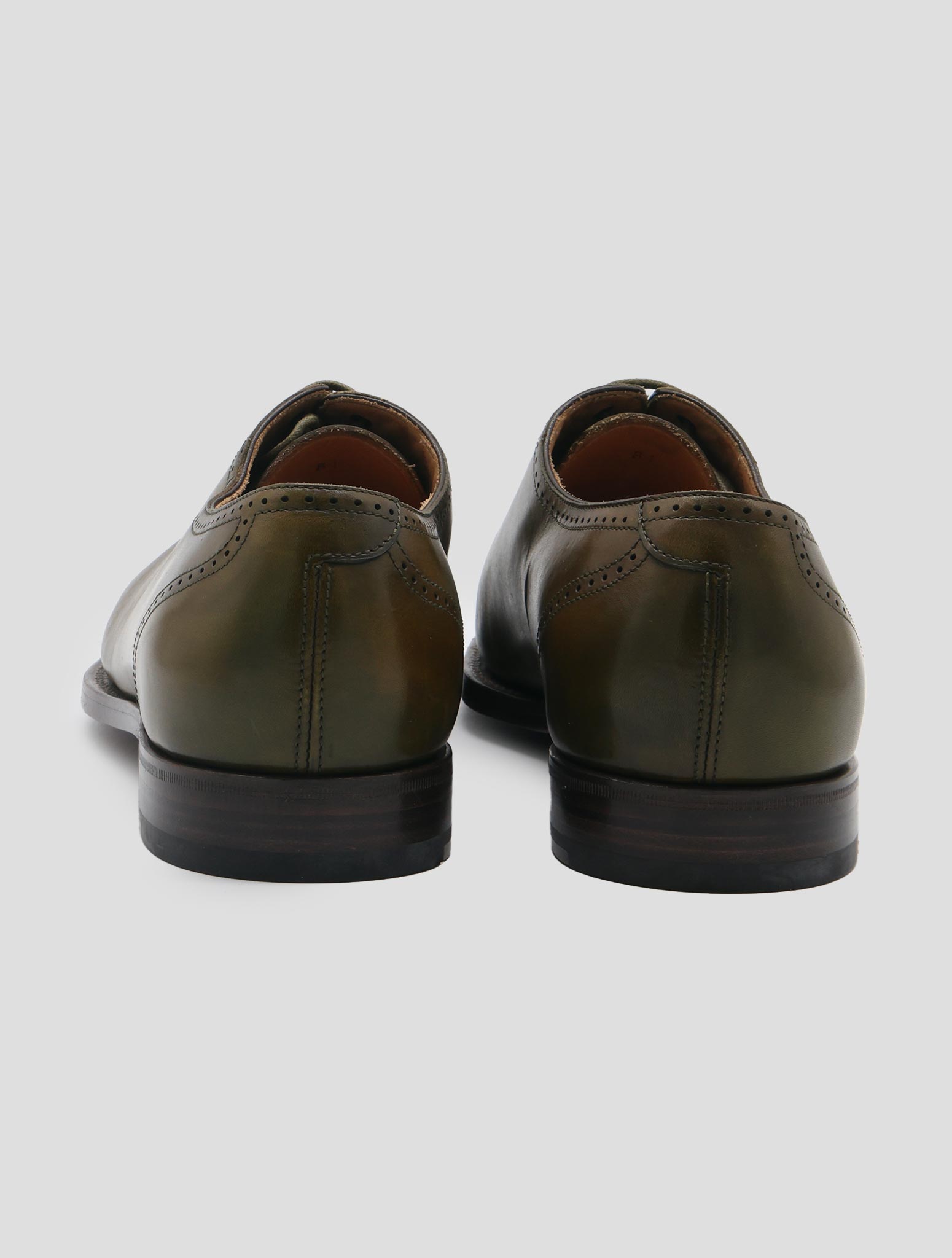 Kiton Green Leather Dress Shoes