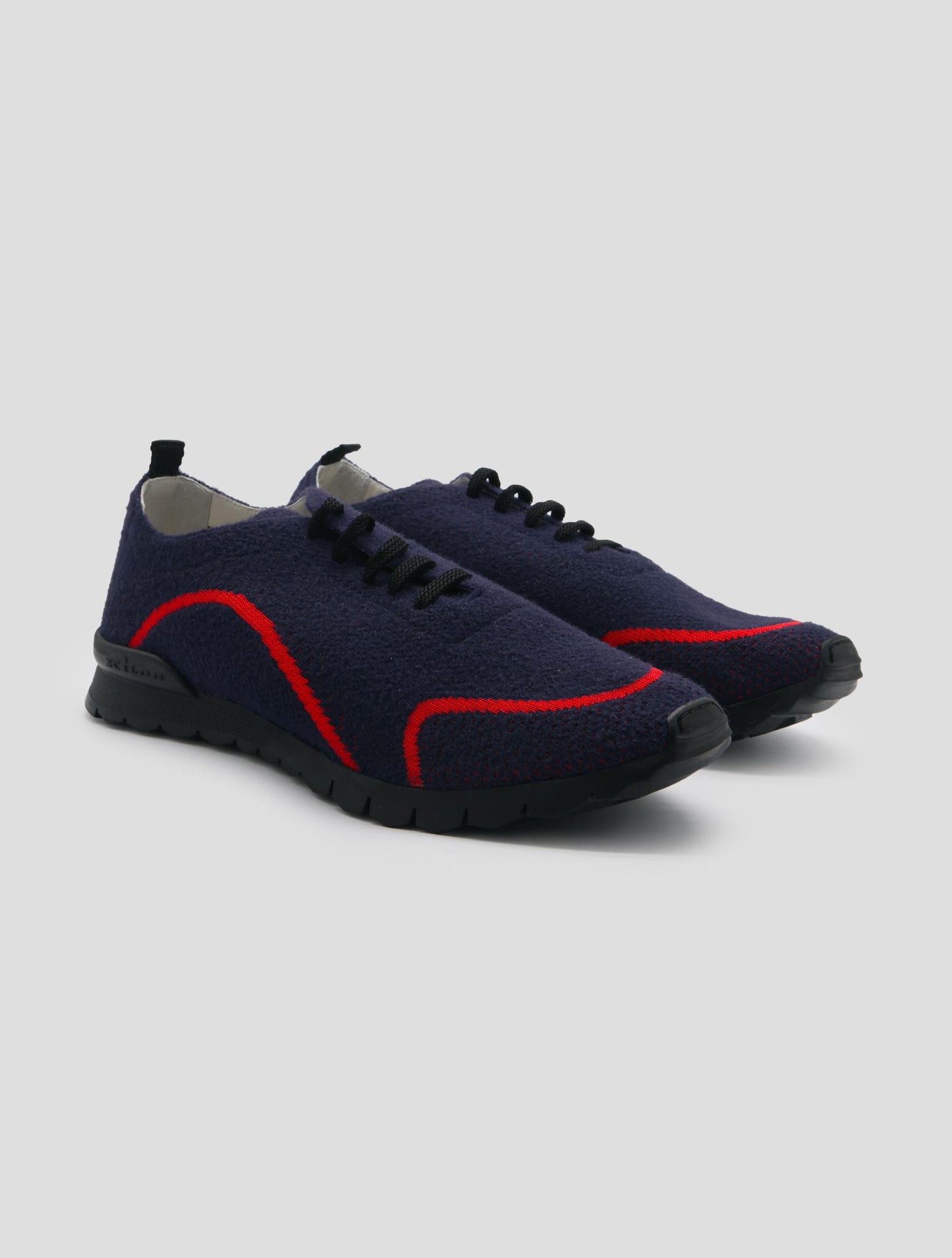 Kiton Dark Blue Pl Pa Wool Sneakers