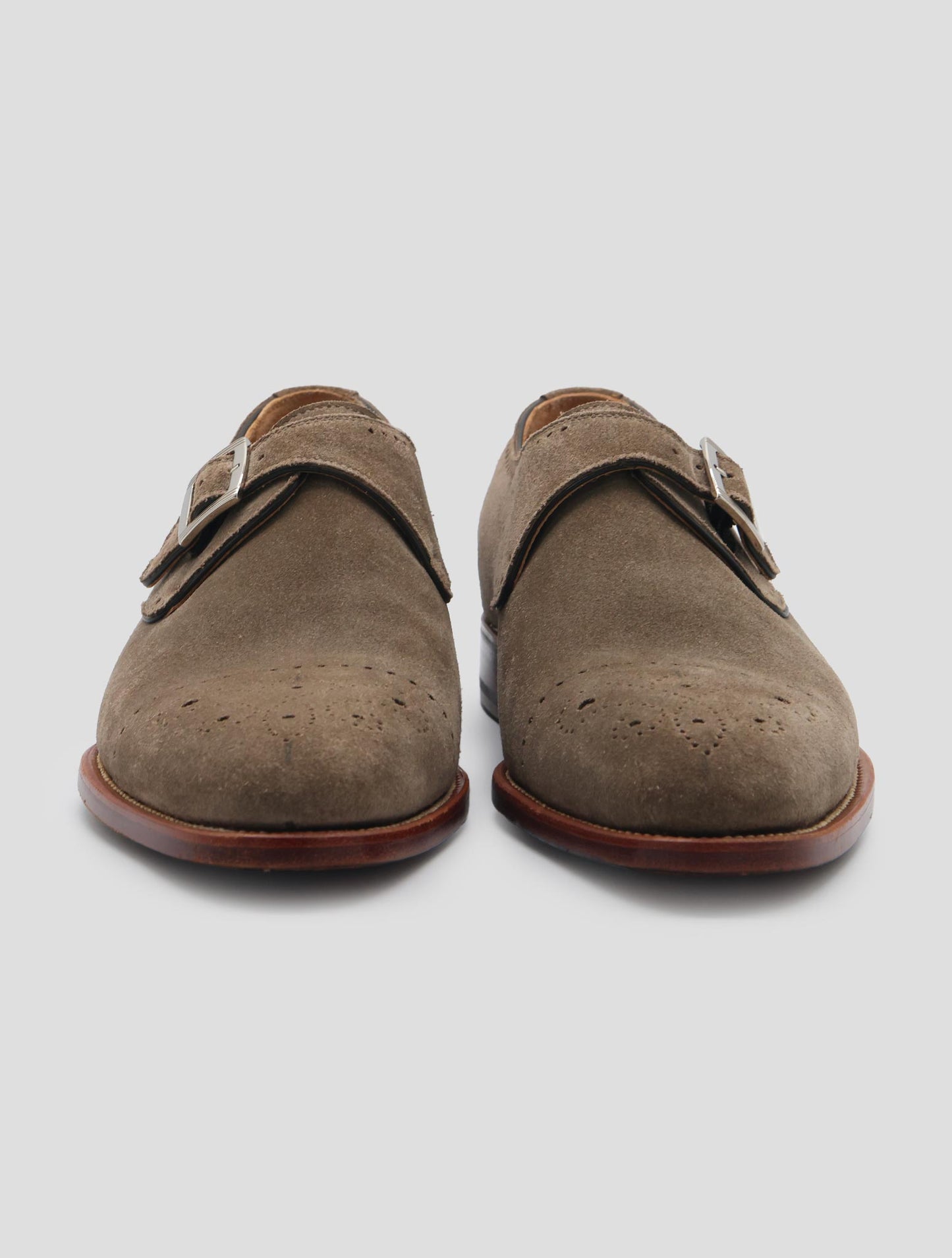 Kiton Beige Leather Suede Dress Shoes