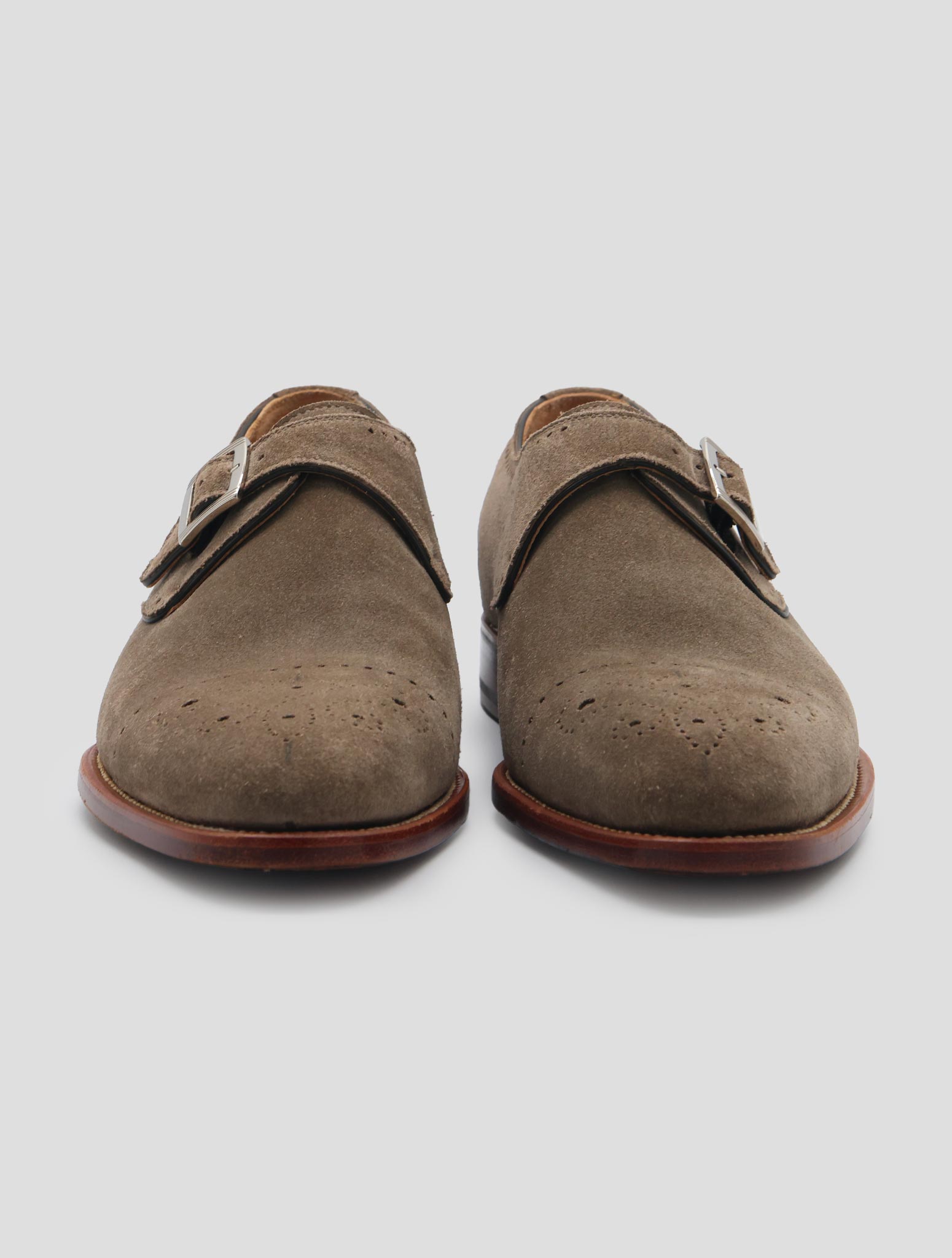 Kiton Beige Leather Suede Dress Shoes