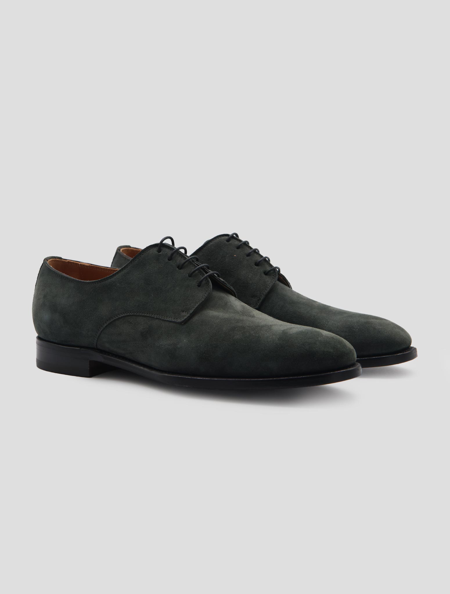 Kiton Gray Leather Suede Dress Shoes