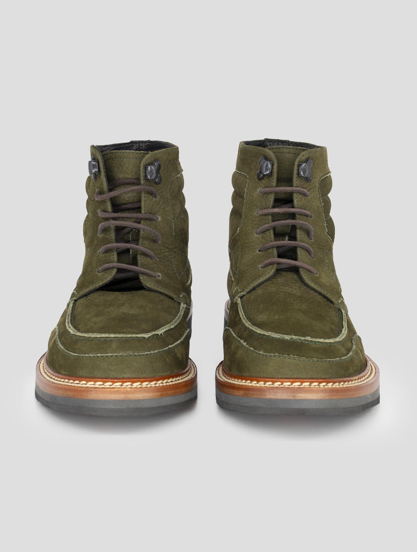 Kiton Green Leather Suede Boots
