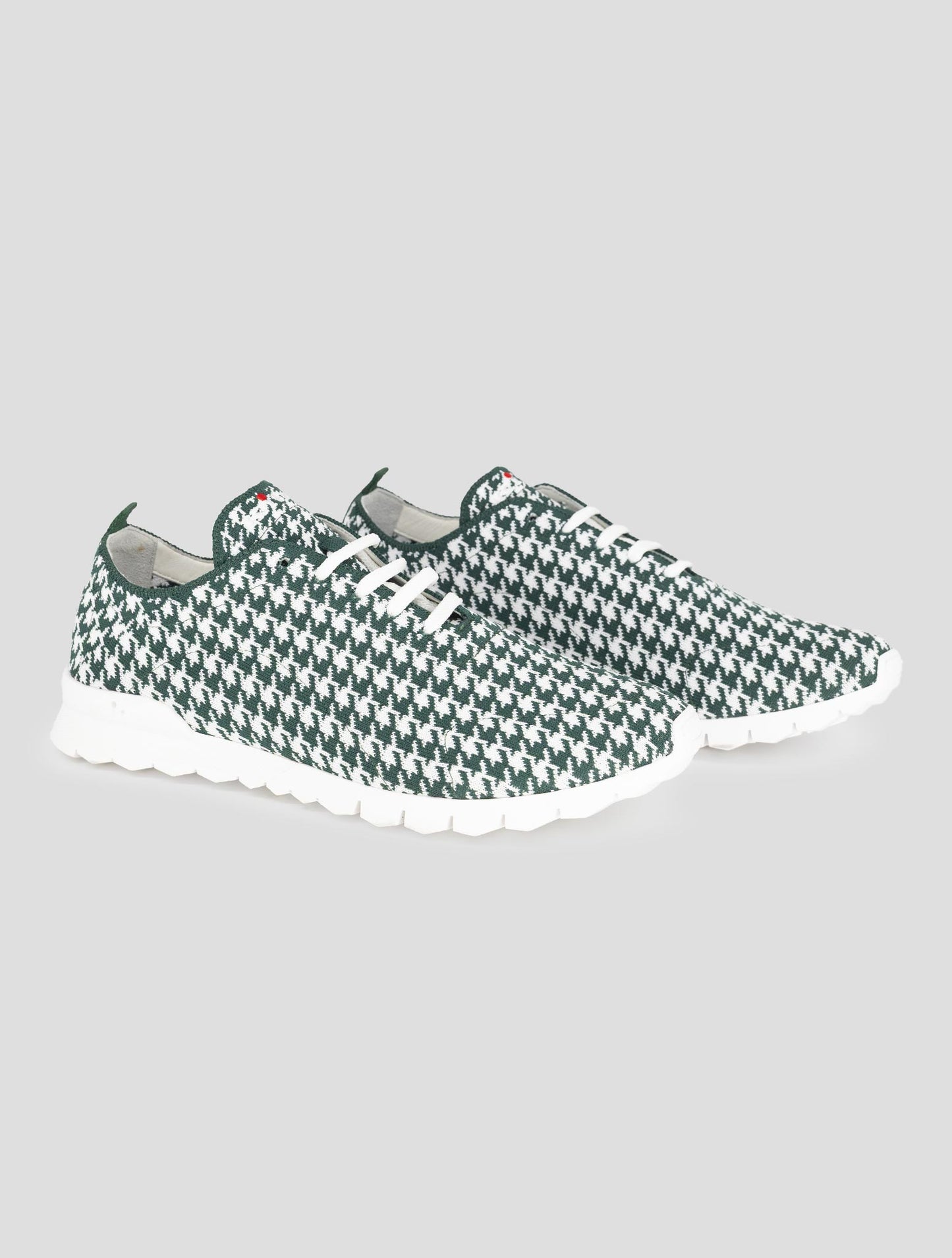 Kiton Green White Cotton Ea Sneakers