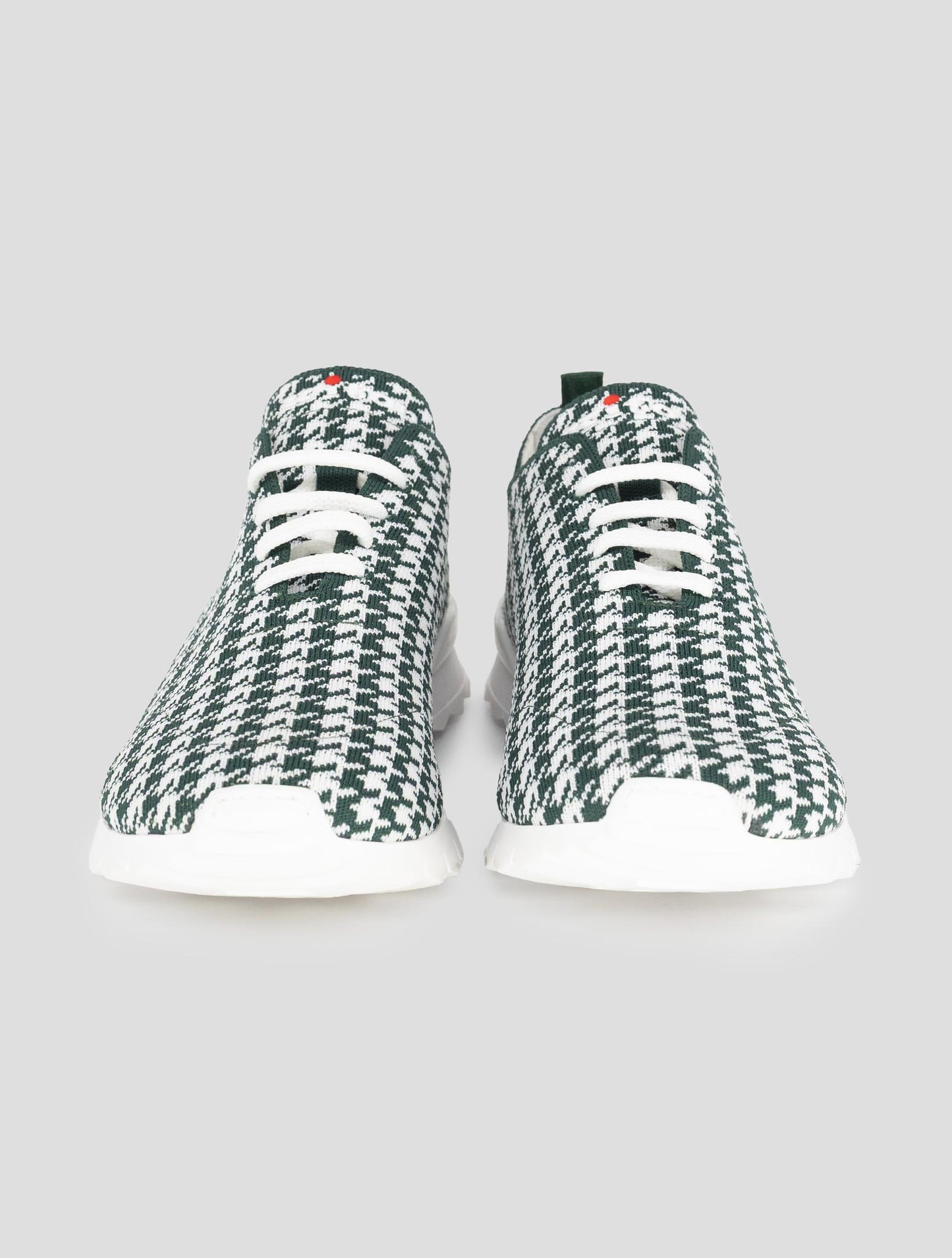 Kiton Green White Cotton Ea Sneakers