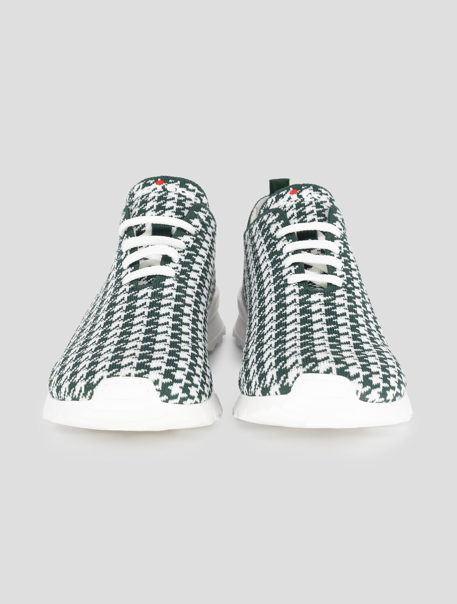 Kiton Green White Cotton Ea Sneakers