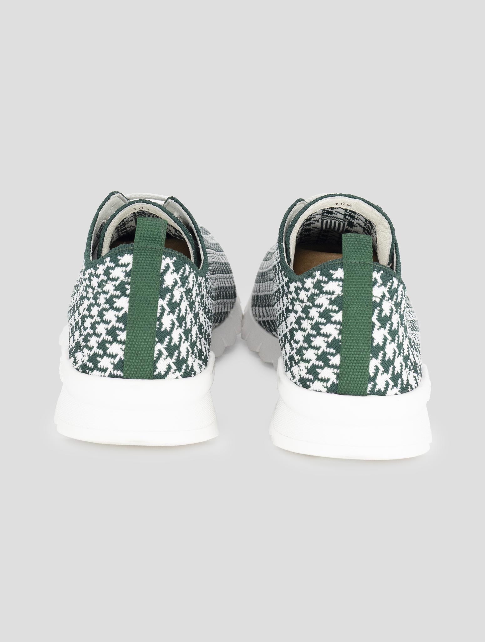 Kiton Green White Cotton Ea Sneakers