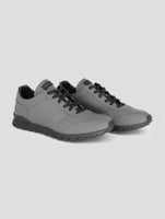 Kiton Gray Leather Sneakers