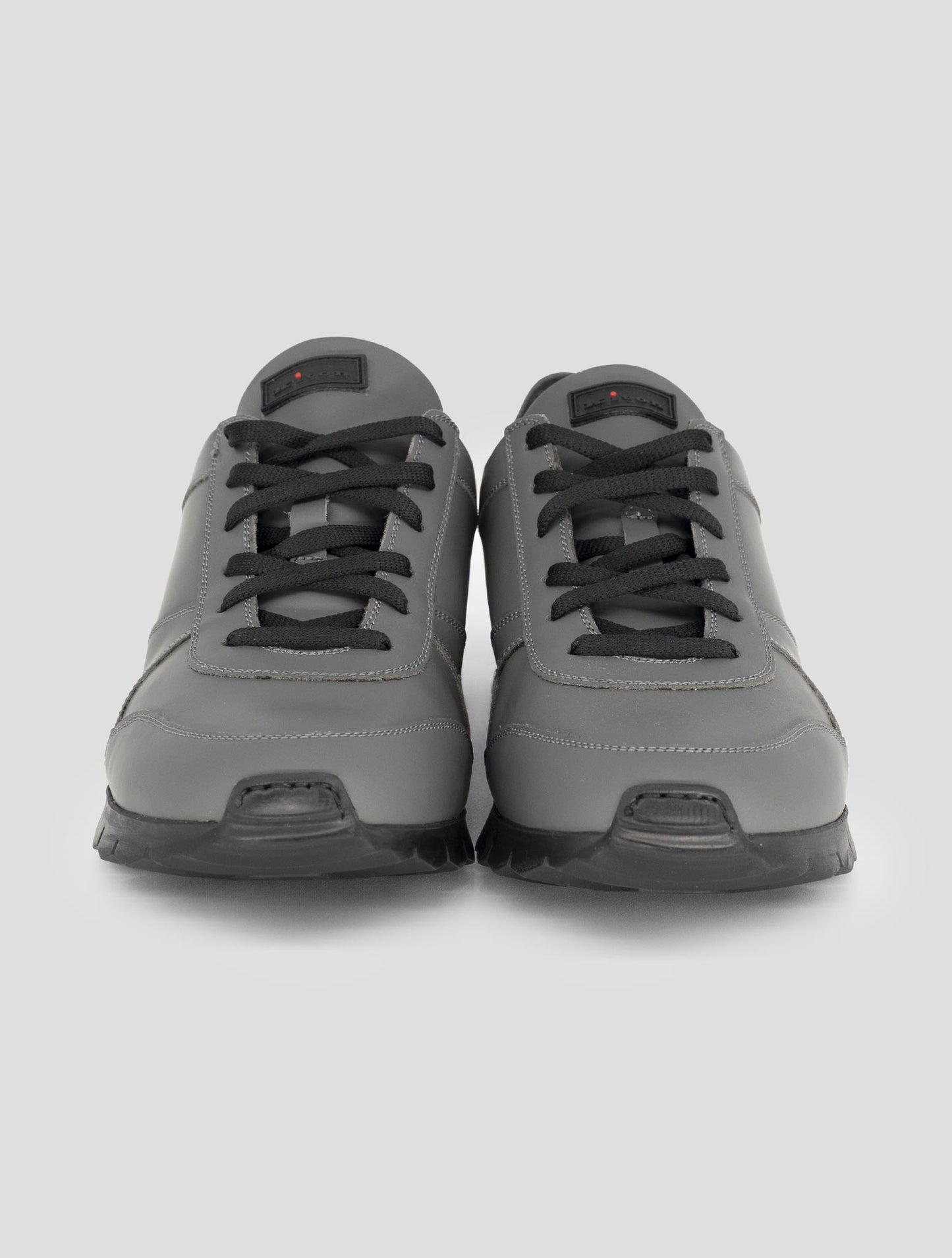 Kiton Gray Leather Sneakers