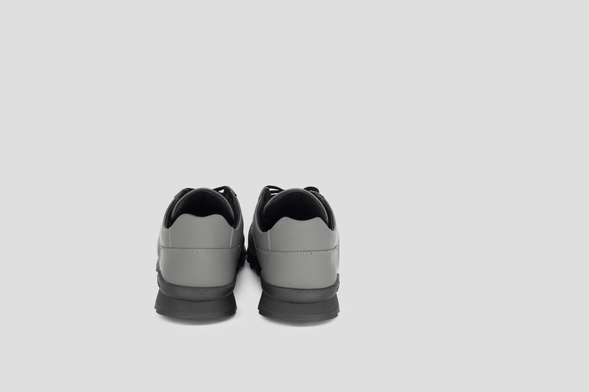 Kiton Gray Leather Sneakers