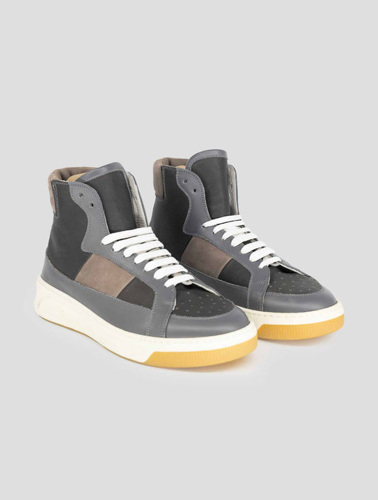 Kiton Beige Gray Leather Boots