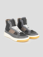 Kiton Beige Gray Leather Boots