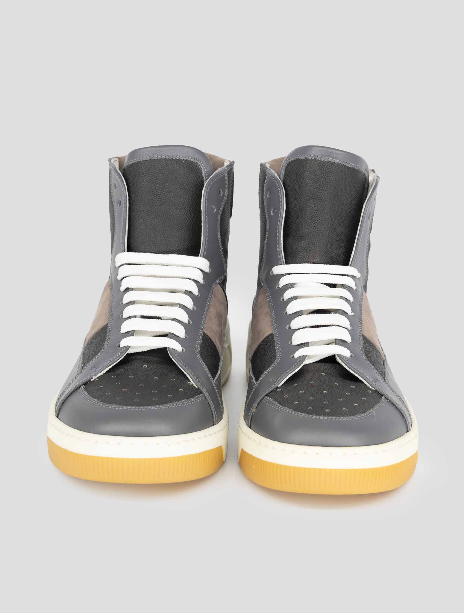 Kiton Beige Gray Leather Boots
