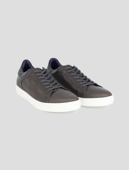 Kiton Knt Brown Leather Sneakers