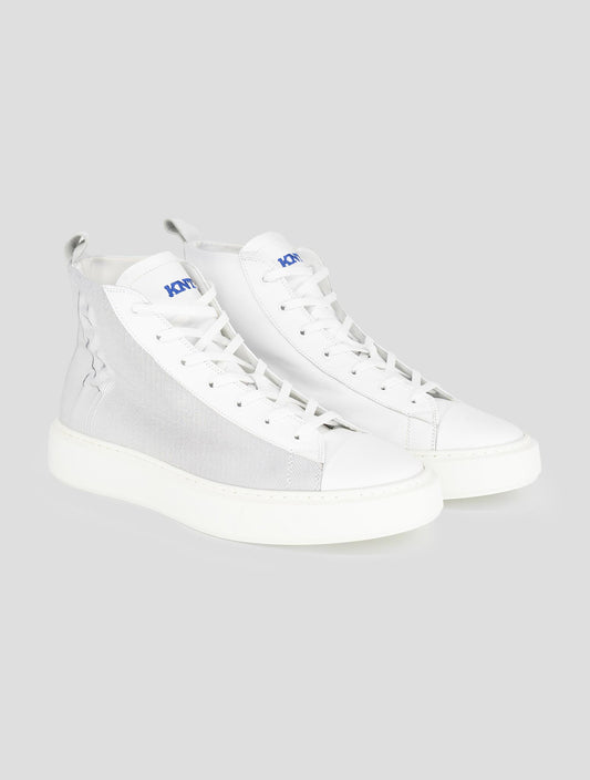 Kiton Knt White Leather Boots
