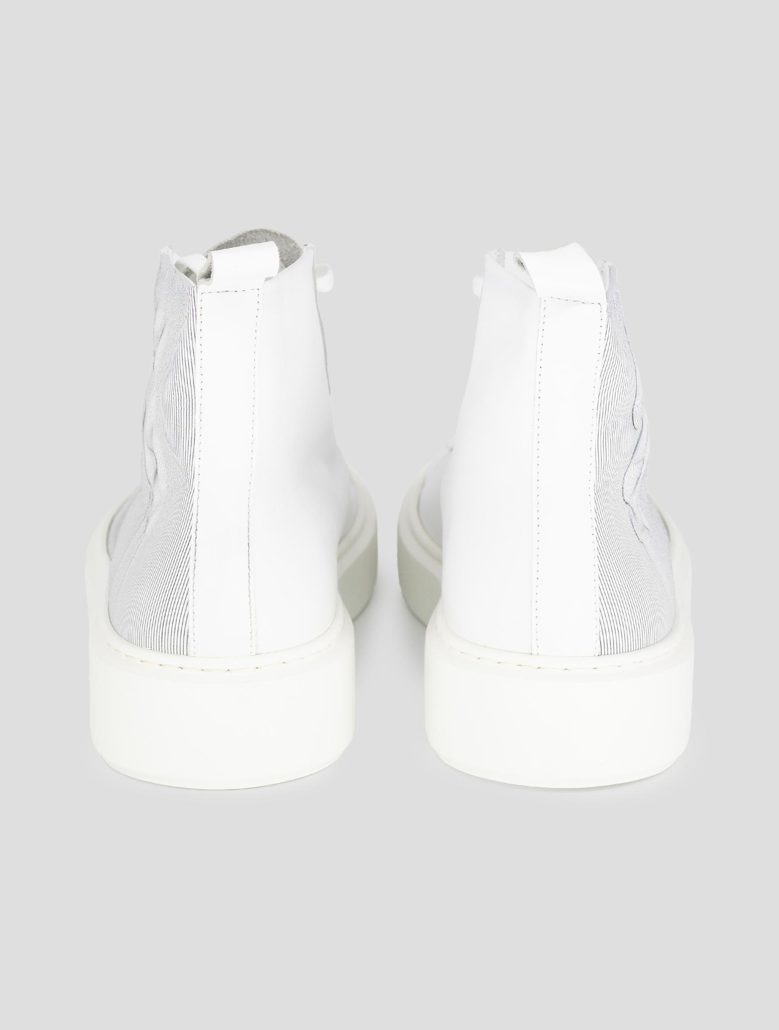 Kiton Knt White Leather Boots