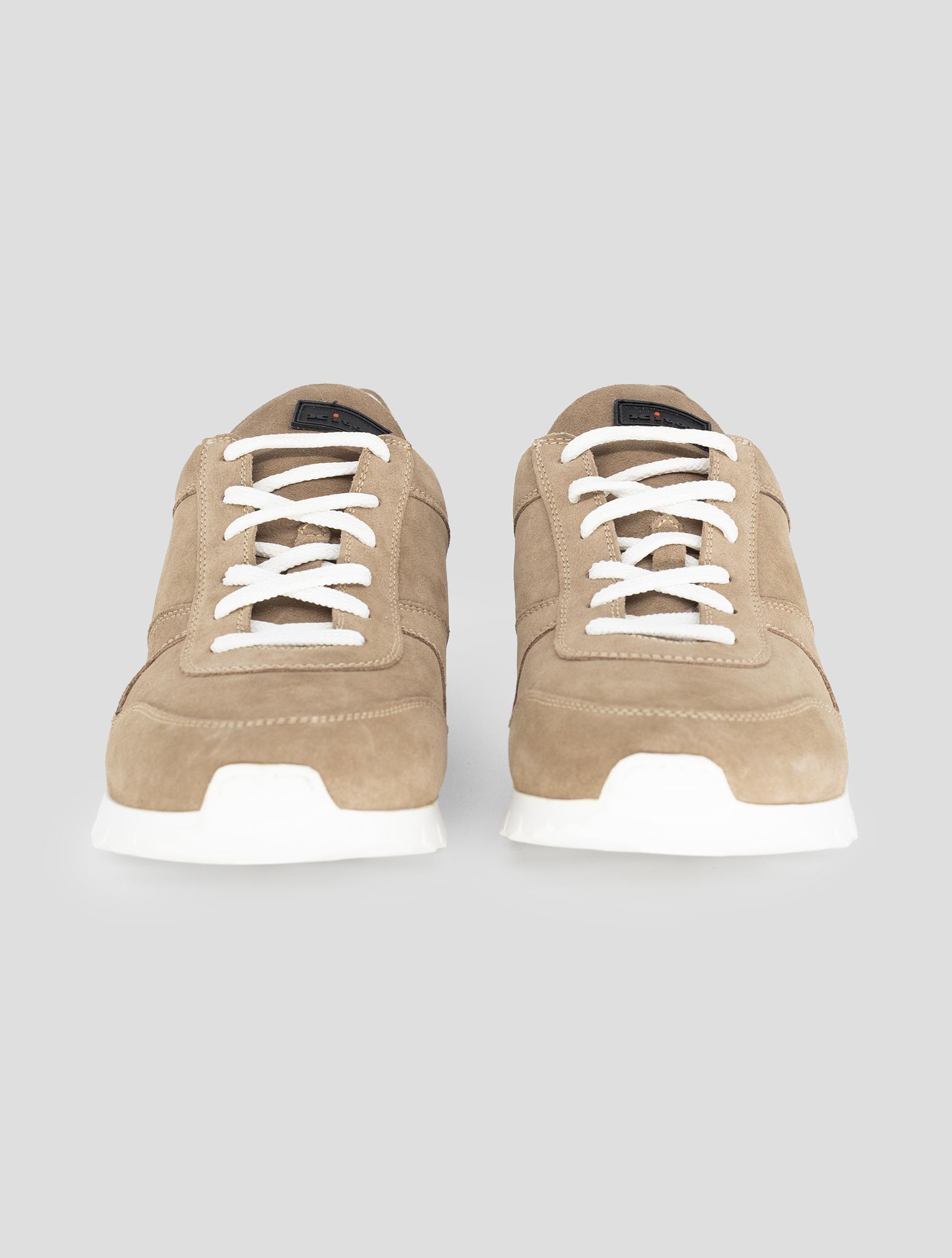 Kiton Beige Leather Suede Sneakers