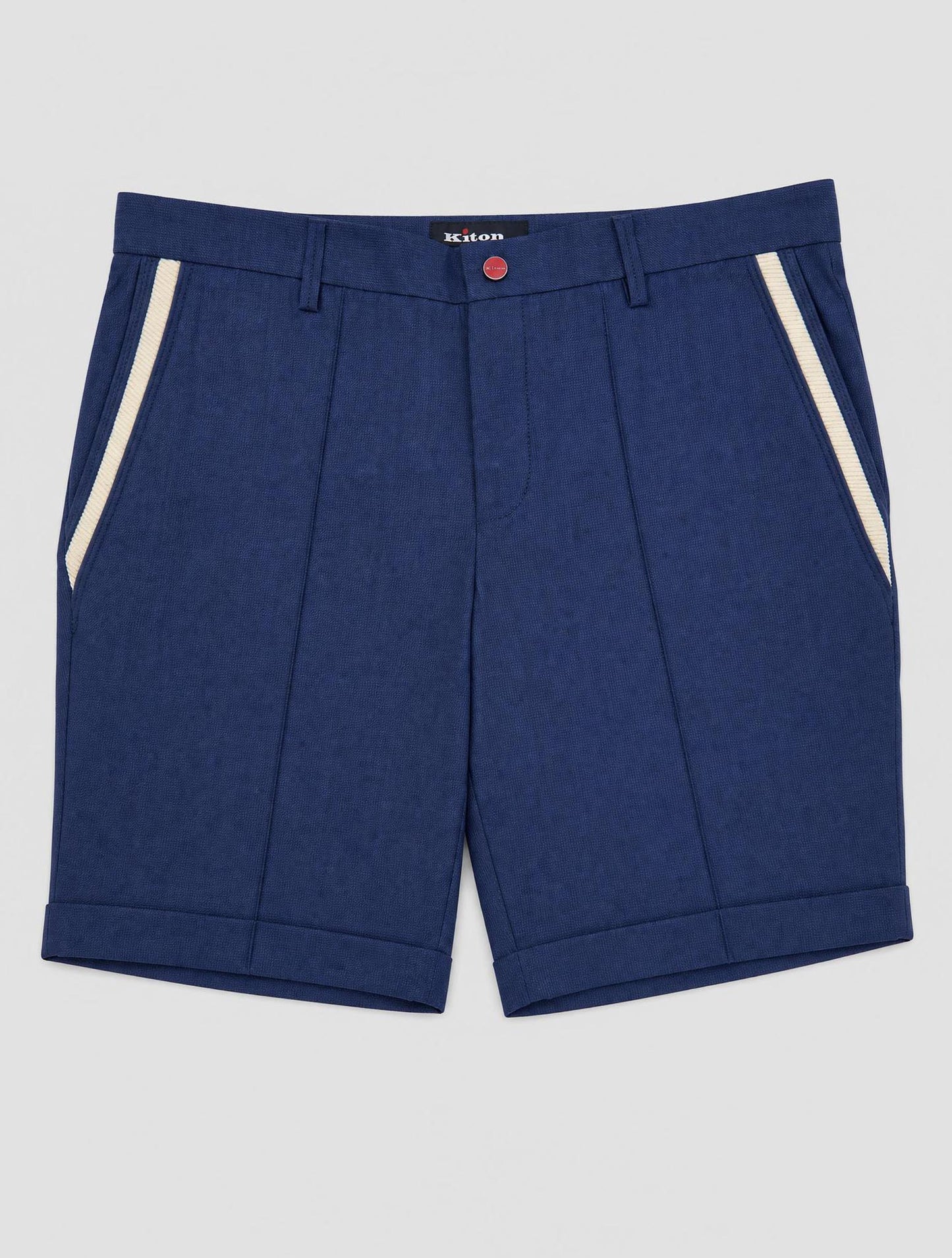 Kiton Blue Virgin Wool Pa Short Pants