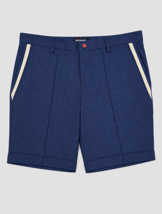 Kiton Blue Virgin Wool Pa Short Pants