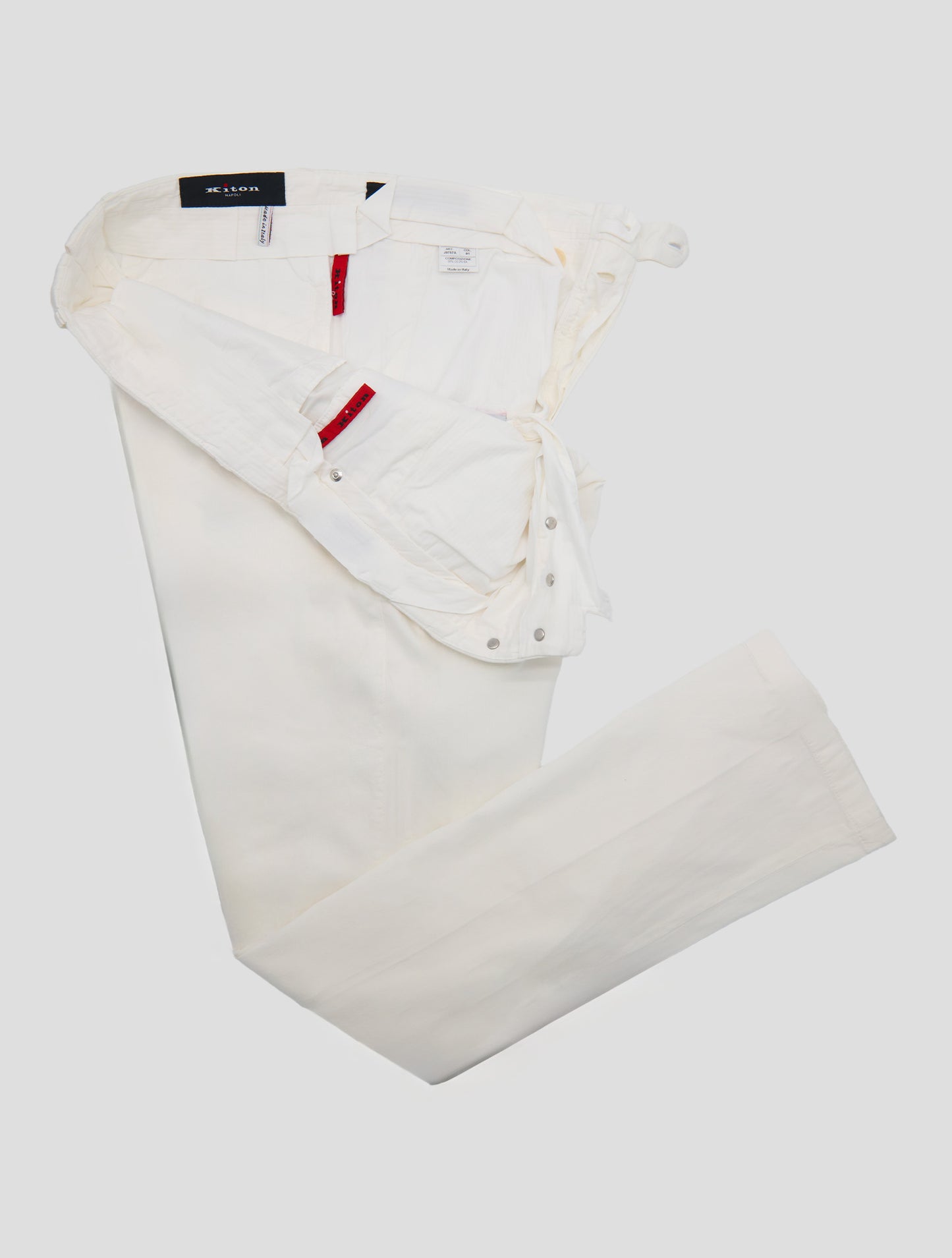 Kiton White Cotton Ea Pants