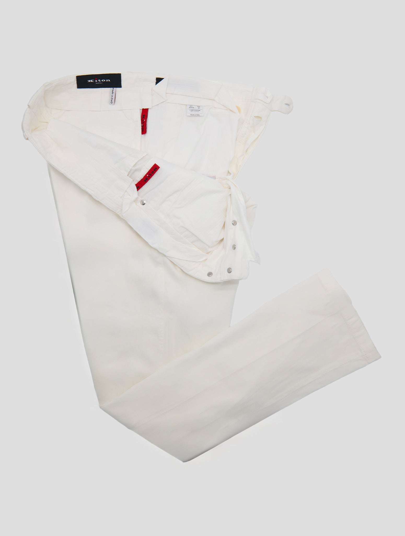 Kiton White Cotton Ea Pants