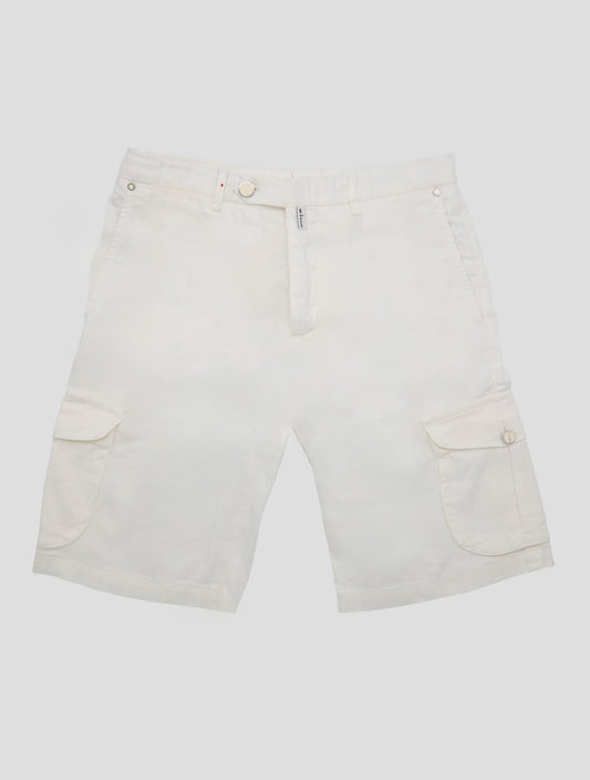 Kiton White Linen Cotton Ea Cargo Short Pants