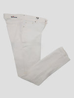 Kiton White Cotton Pl Ea Jeans