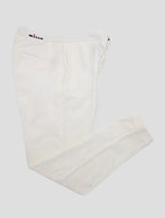 Kiton White Cotton Velvet Pants